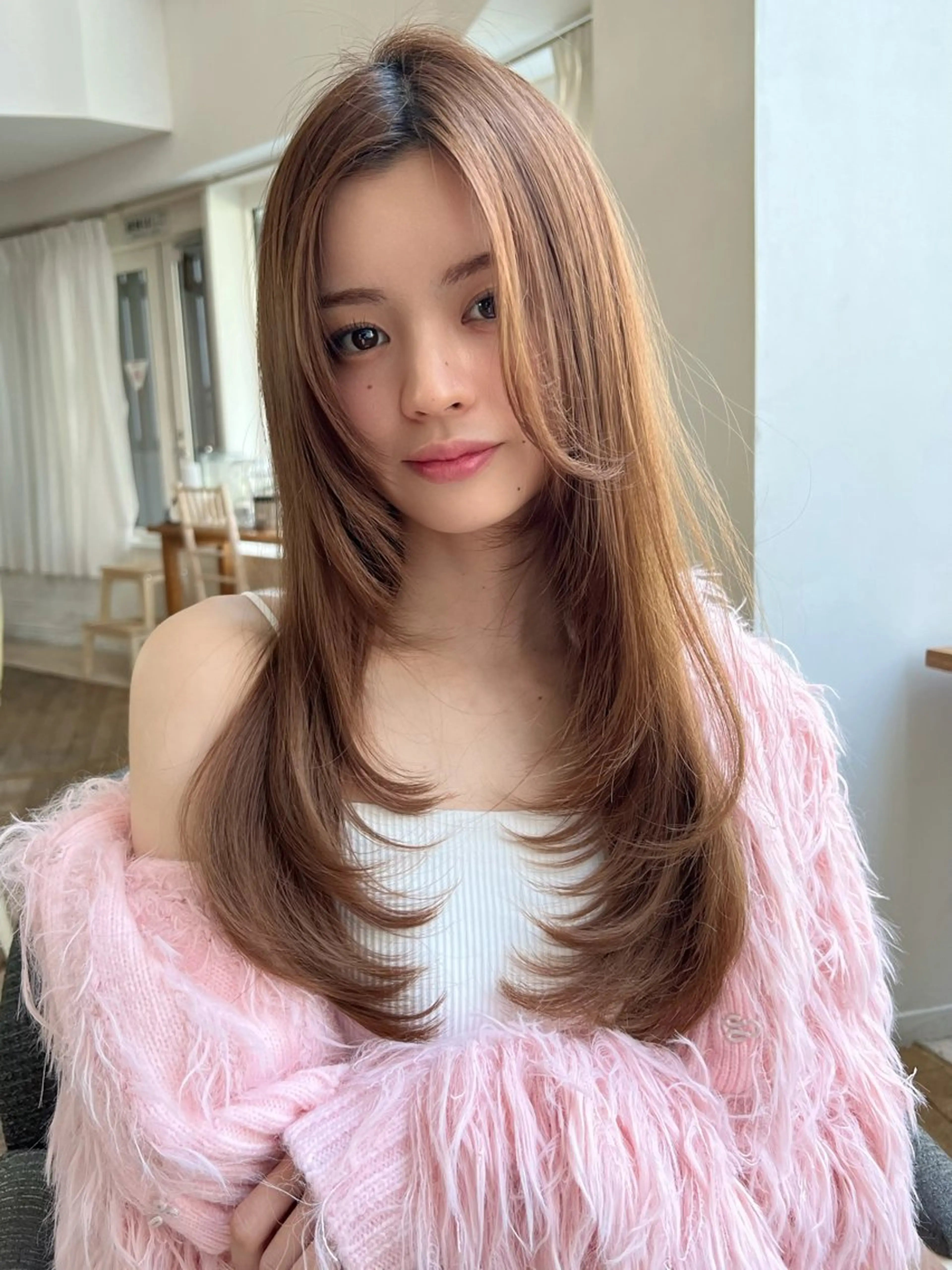 ミディアム カラー レイヤーカット ヘアカラー 望月威吹/表参道/レ イヤー/似合わせのヘアスタイル