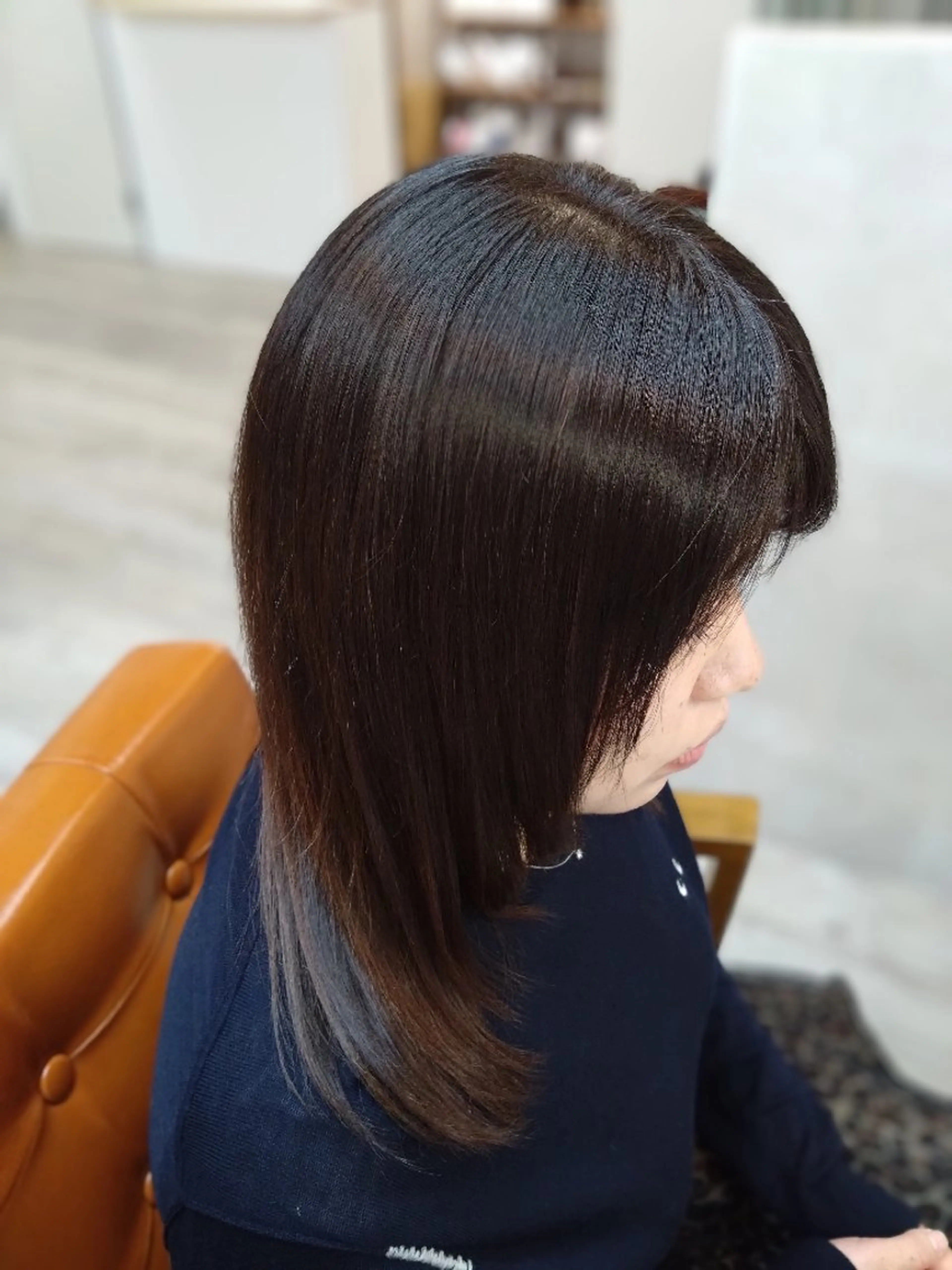 ミディアム 髪質改善 セシルヘアー所属・顔周りカット　艶髪 　髪質改善　くまーのヘアスタイル