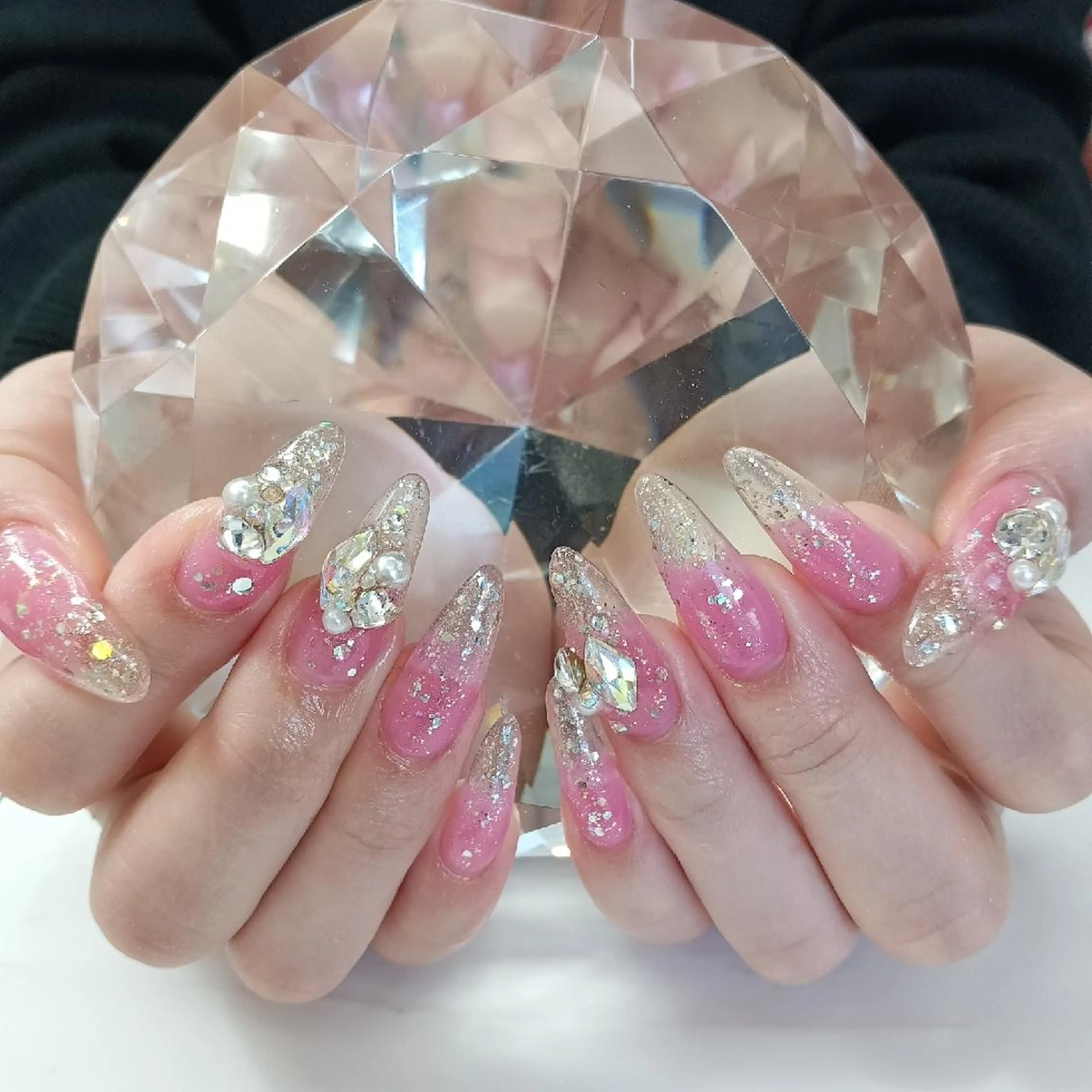 ネイル クリアネイル ピンク 春ネイル Coco Girlsのネイルデザイン