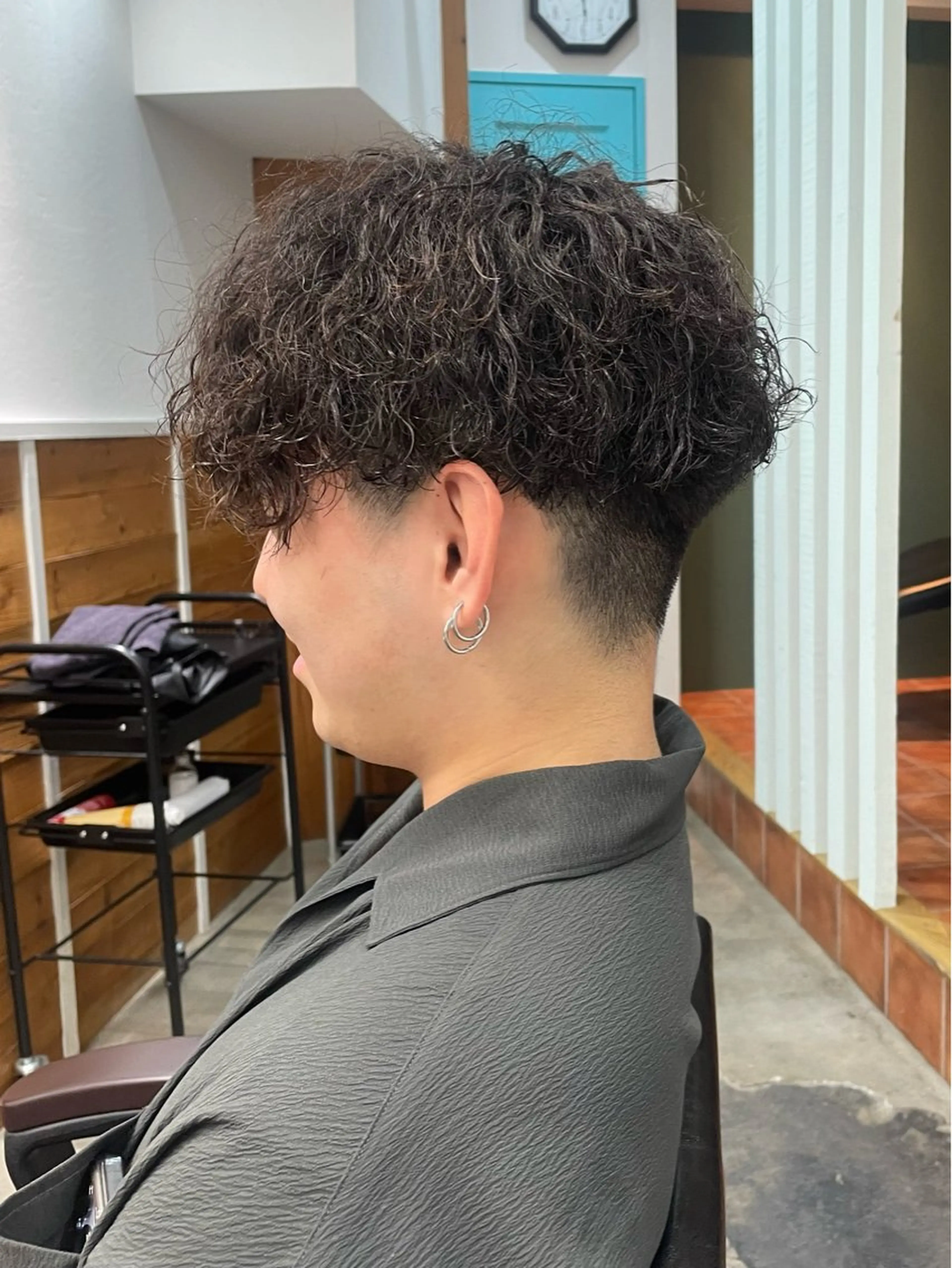 ミディアム パーマ メンズ RIN/韓国ヘア レイヤーカットのヘアスタイル