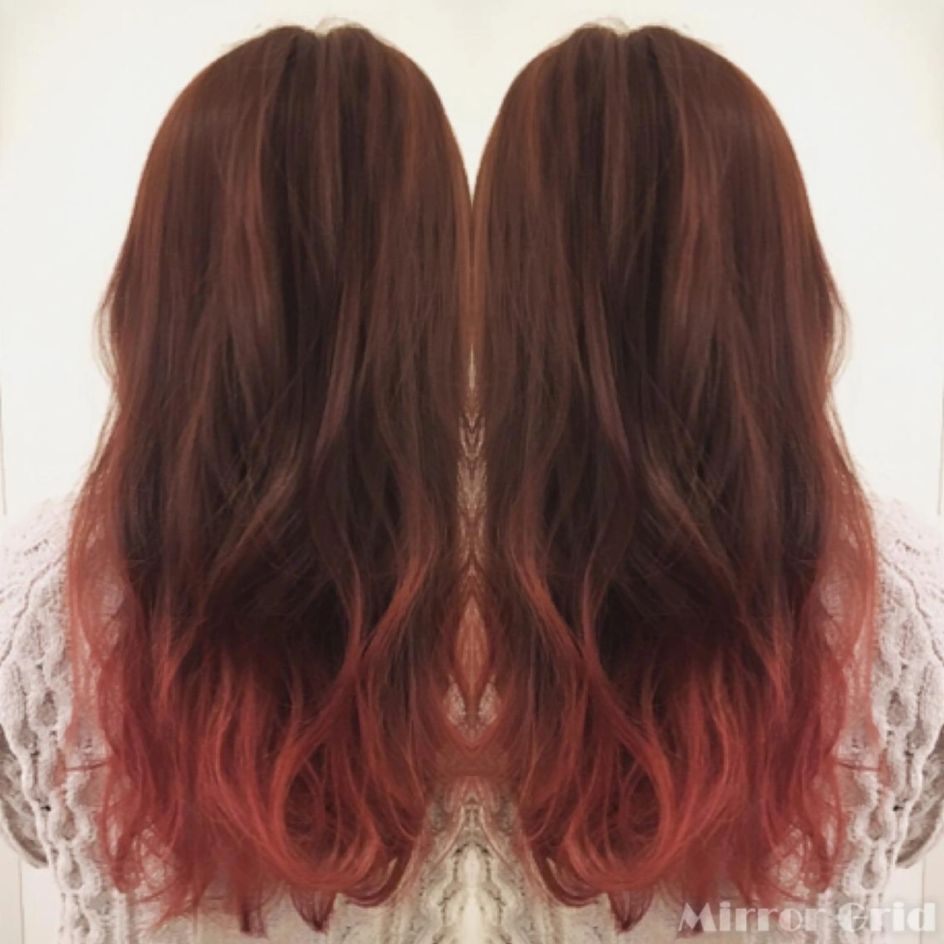 セミロング カラー グラデーションカラー ピンクカラー due hair 京都駅前店 MILBON オージュア認定サロン【デューヘアー】所属・ハイトーンブリーチ 土坂 由志【京都】のヘアスタイル