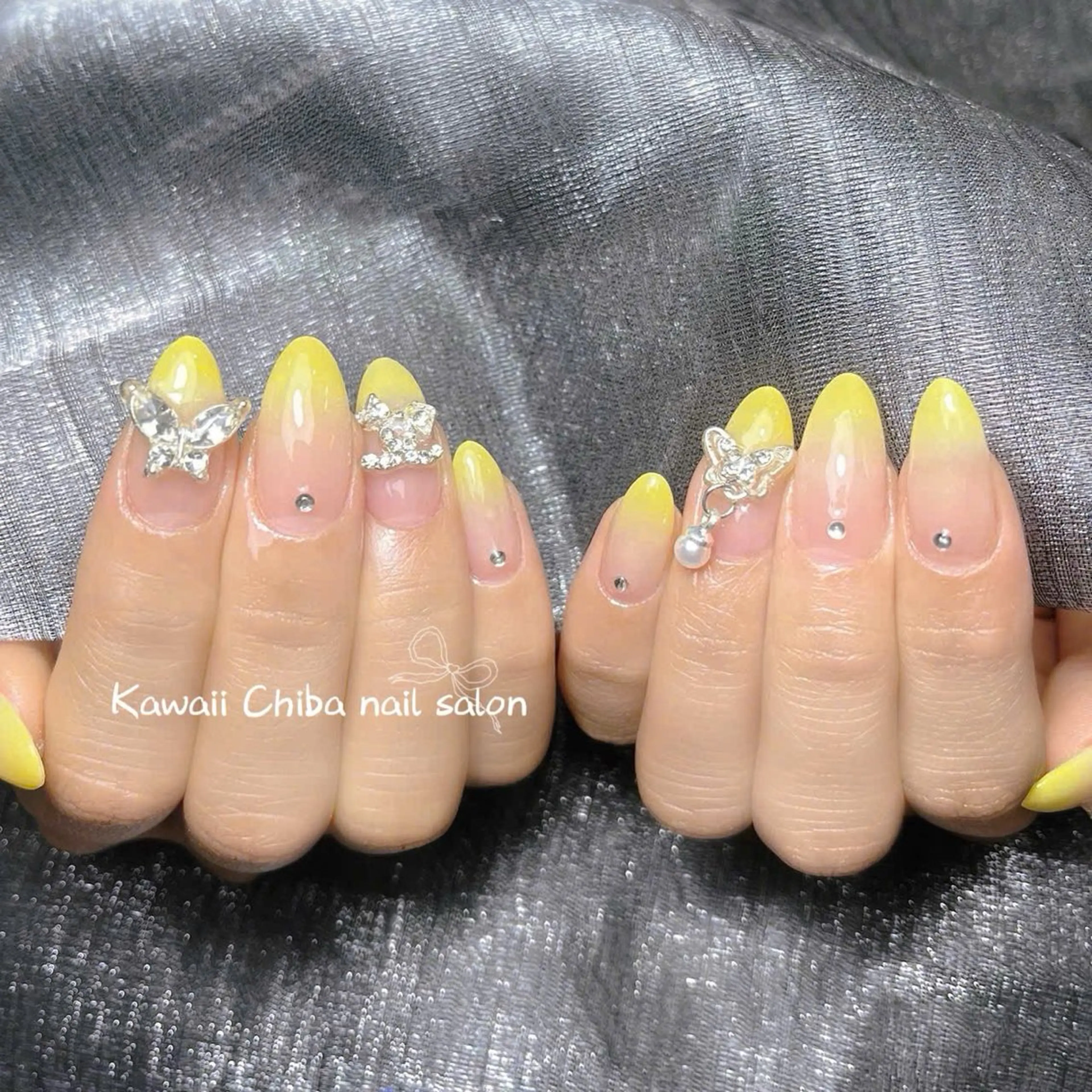 ネイル チークネイル ドット グラデーション ハート キラキラネイル Kawaii _Nailのネイルデザイン