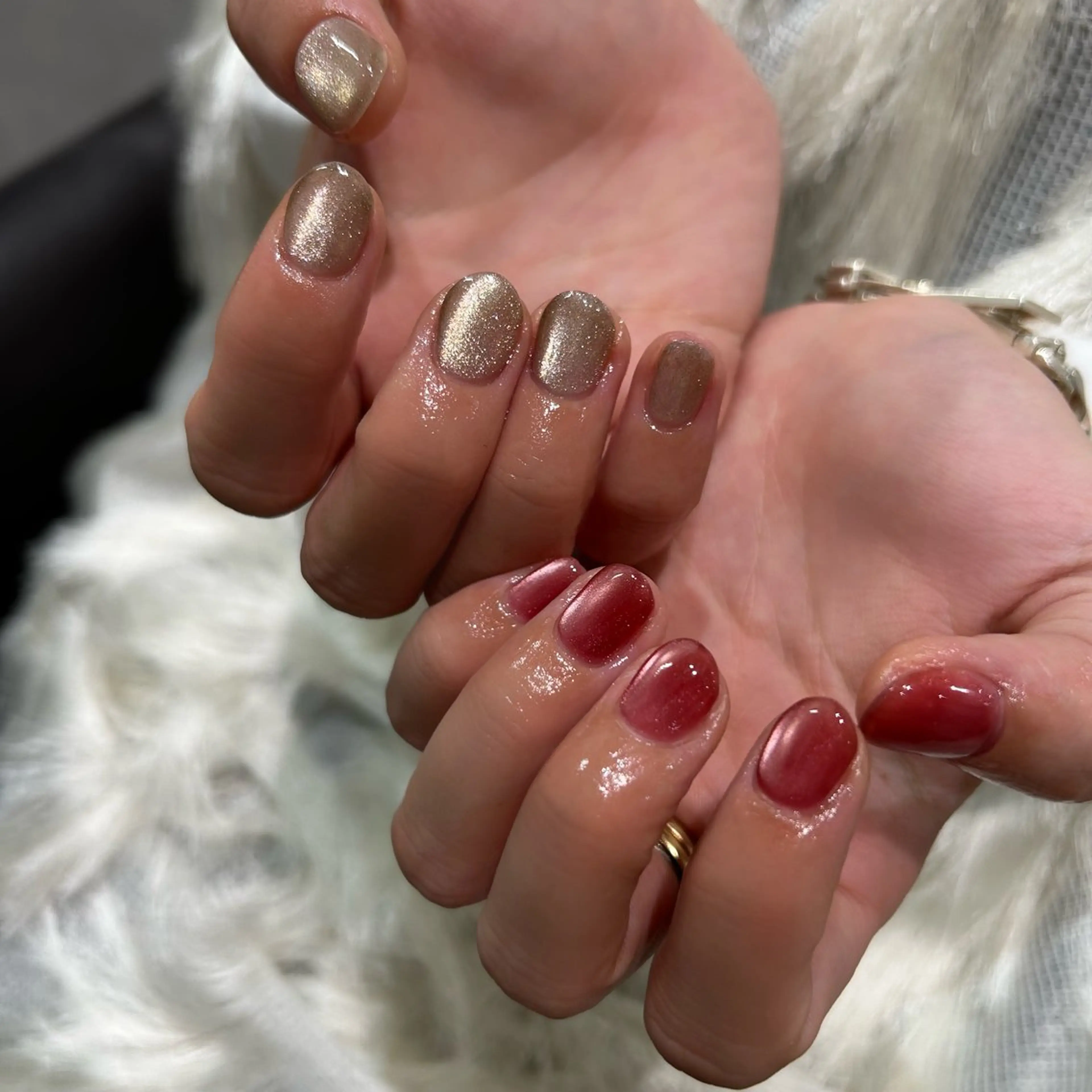 ネイル マグネットネイル ニュアンスネイル シンプルネイル 冬ネイル ハンドネイル nail&care salon soa所属・soa/美容液ケアで 自爪を育てるネイルのネイルデザイン