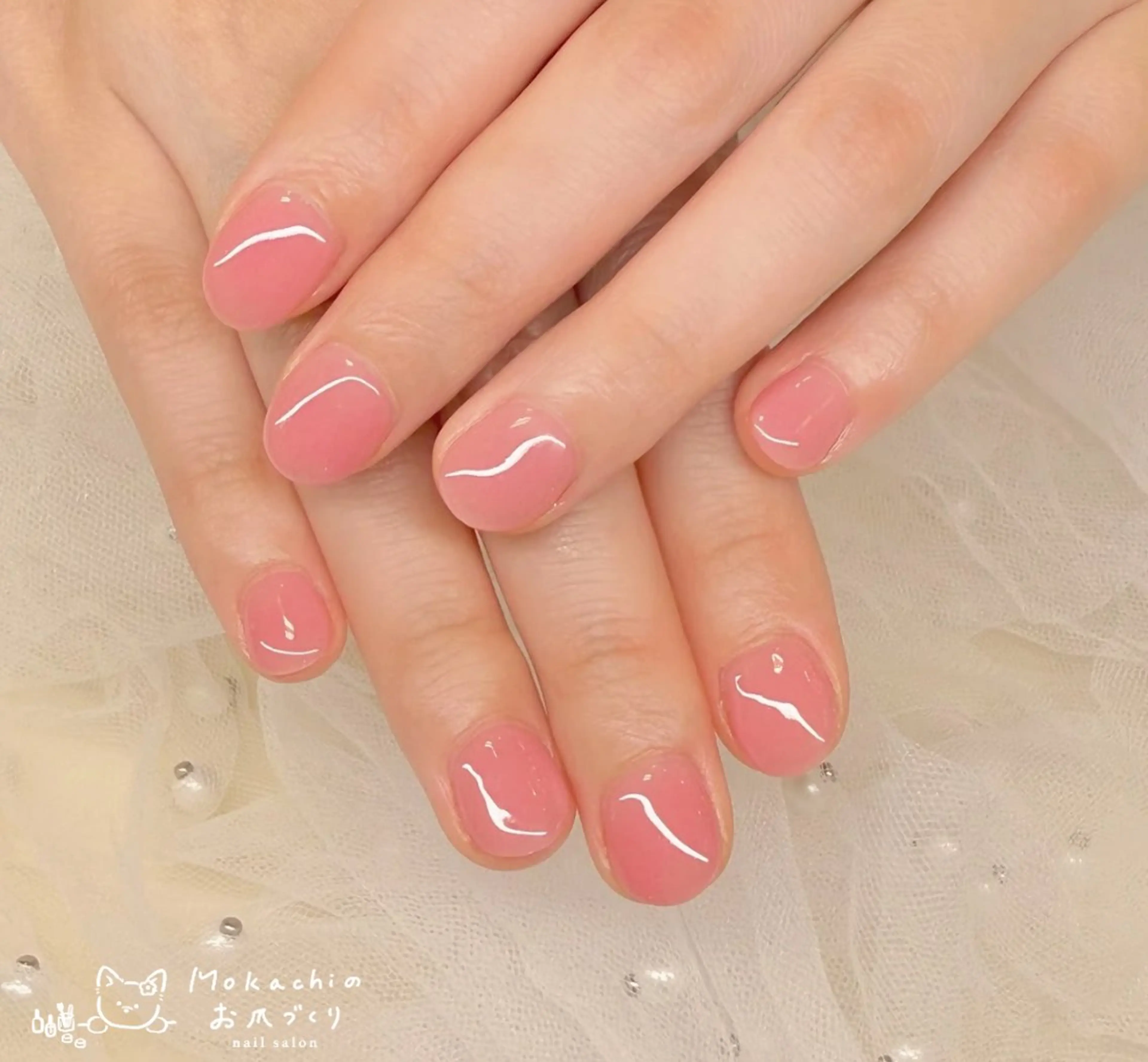 ネイル オフィスネイル ワンカラーネイル ショートネイル シンプルネイル Mokachiのお爪づくり所属・Mokachiの お爪づくりのネイルデザイン