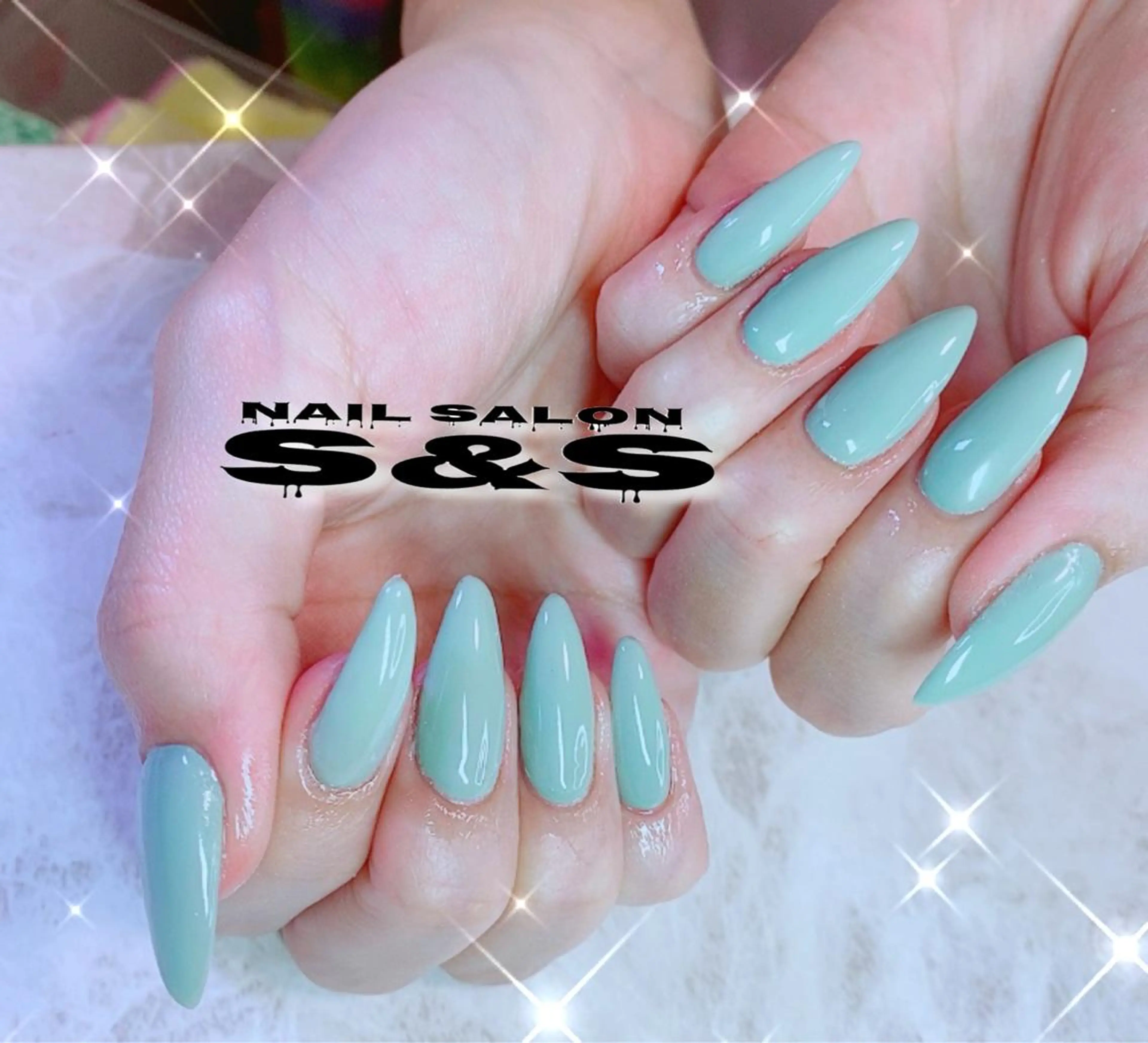 ネイル 長さ出し グリーン メンズネイル 持ち込み スカルプネイル S&S 村田小百合のネイルデザイン