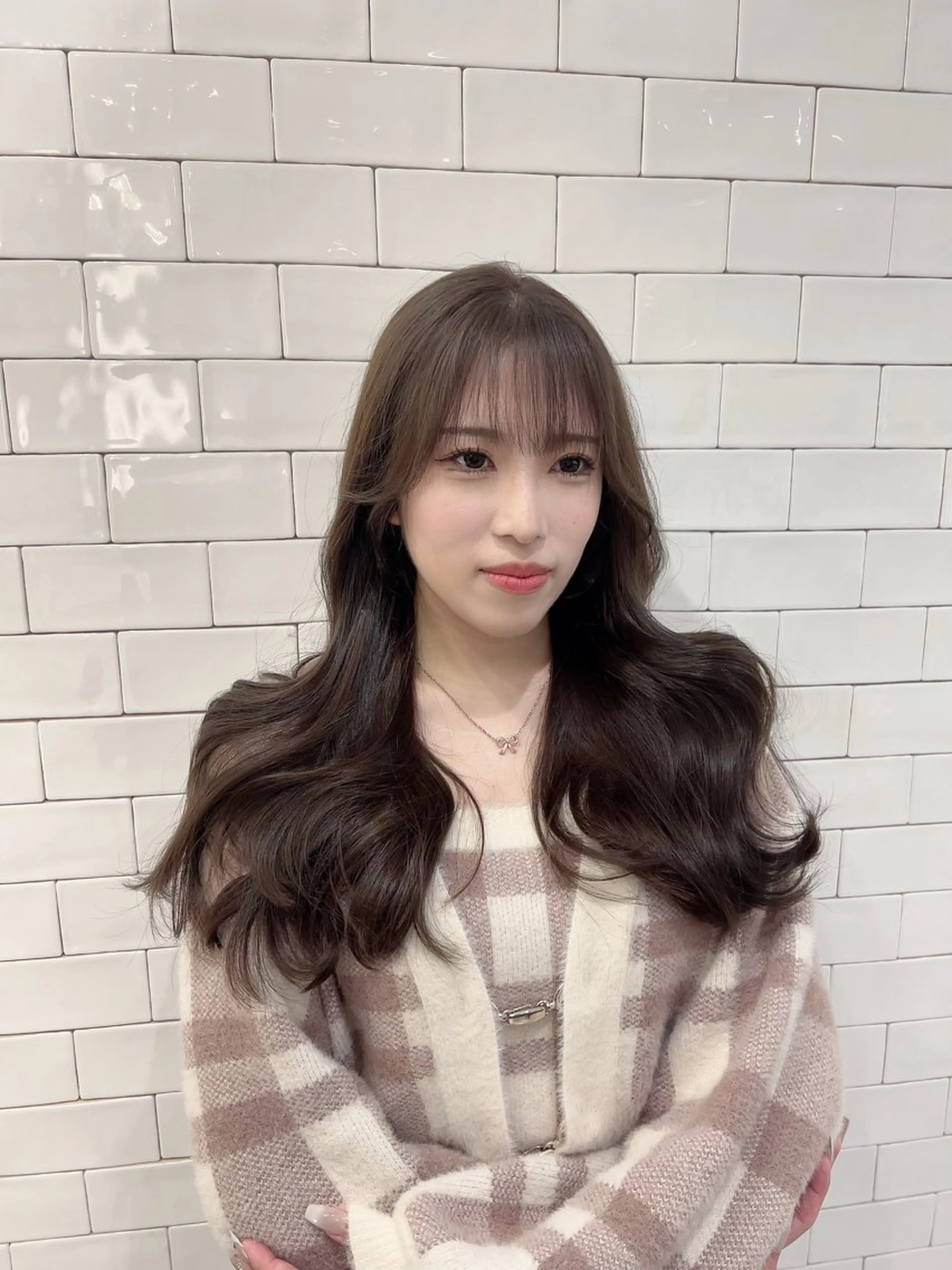 ロング カラー カット ヘアカラー トリートメント &chaLme   心斎橋所属・emi/髪質改善/ 韓国風/艶カラーのヘアスタイル