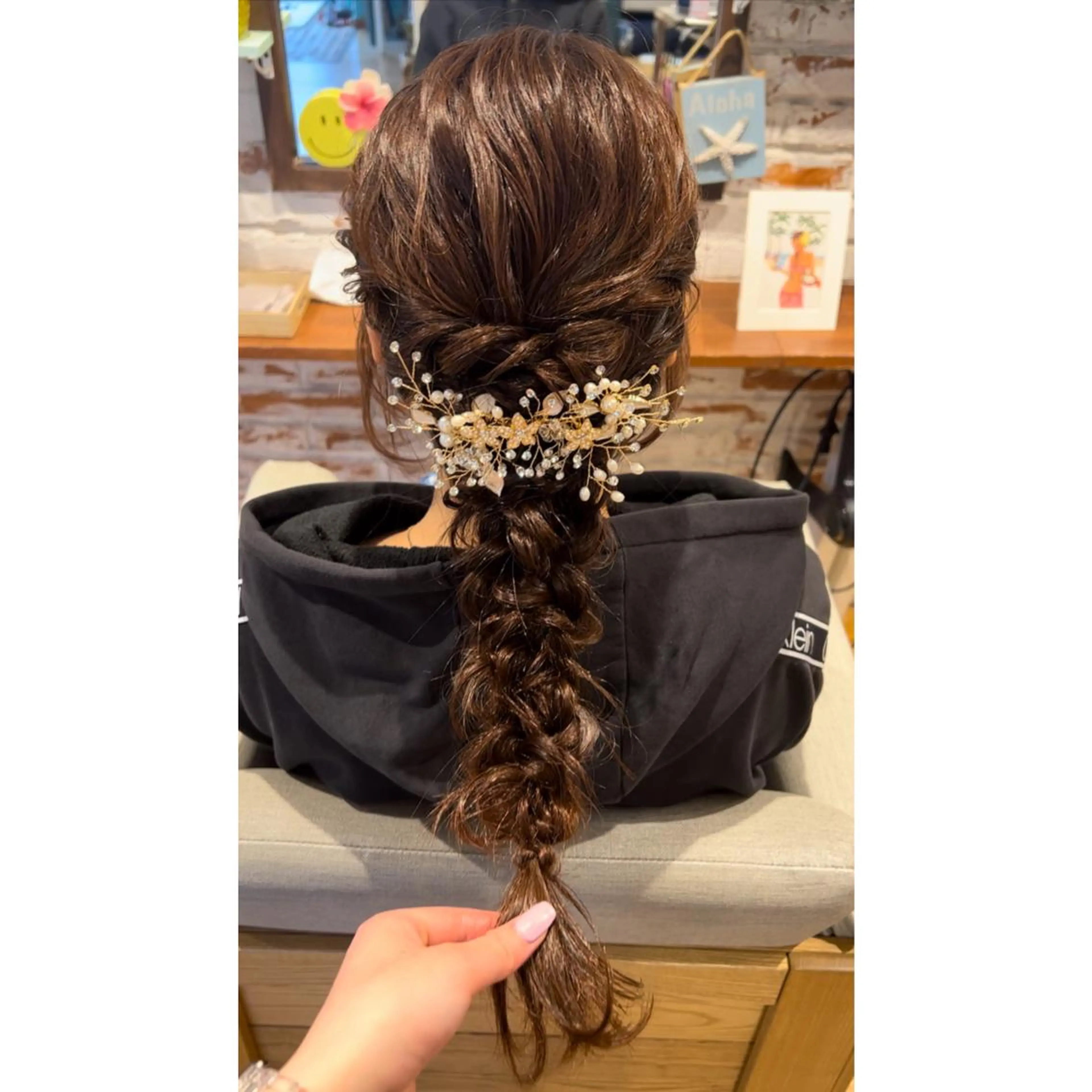 ロング ヘアセット ハイトーン/ ダブルカラー/透明感のヘアスタイル