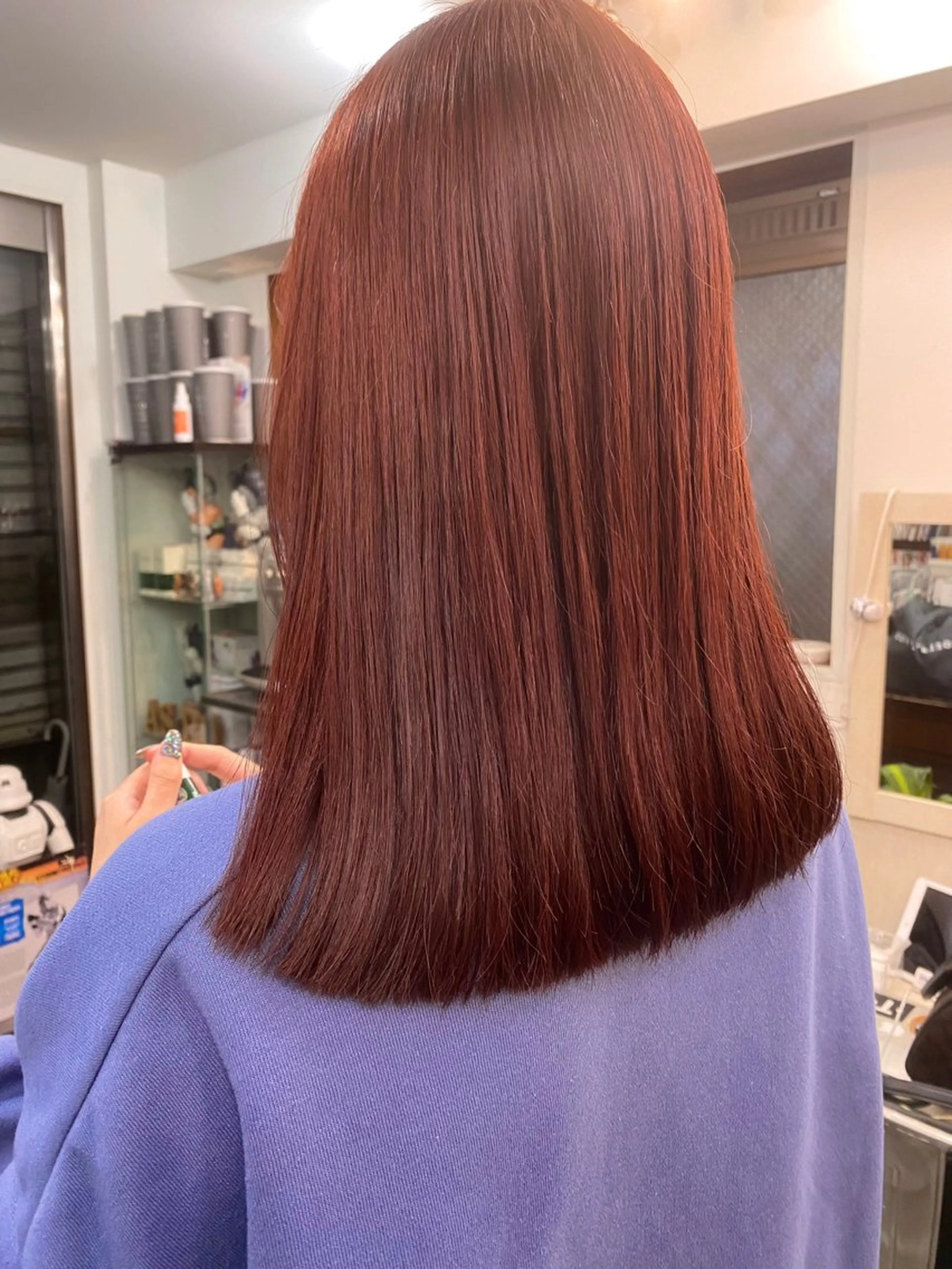 セミロング カラー レッドカラー ASTRO design of hair所属・メンズ/似合わせ✂️ 田中 梨瑚のヘアスタイル