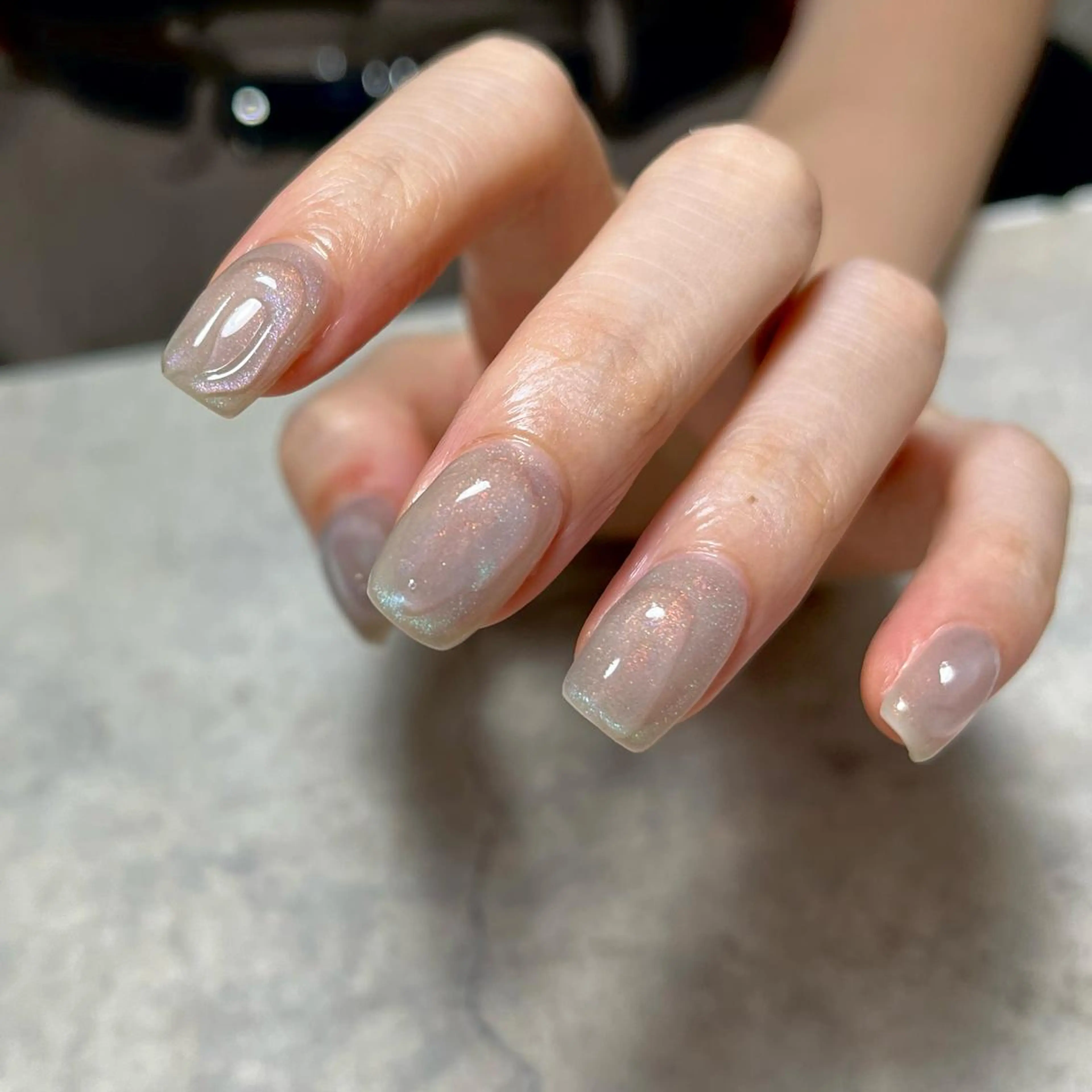 ネイル グリーン マグネットネイル オレンジ ハンドネイル nail salon O (en)所属・vegh. nail／阿波座のネイルデザイン