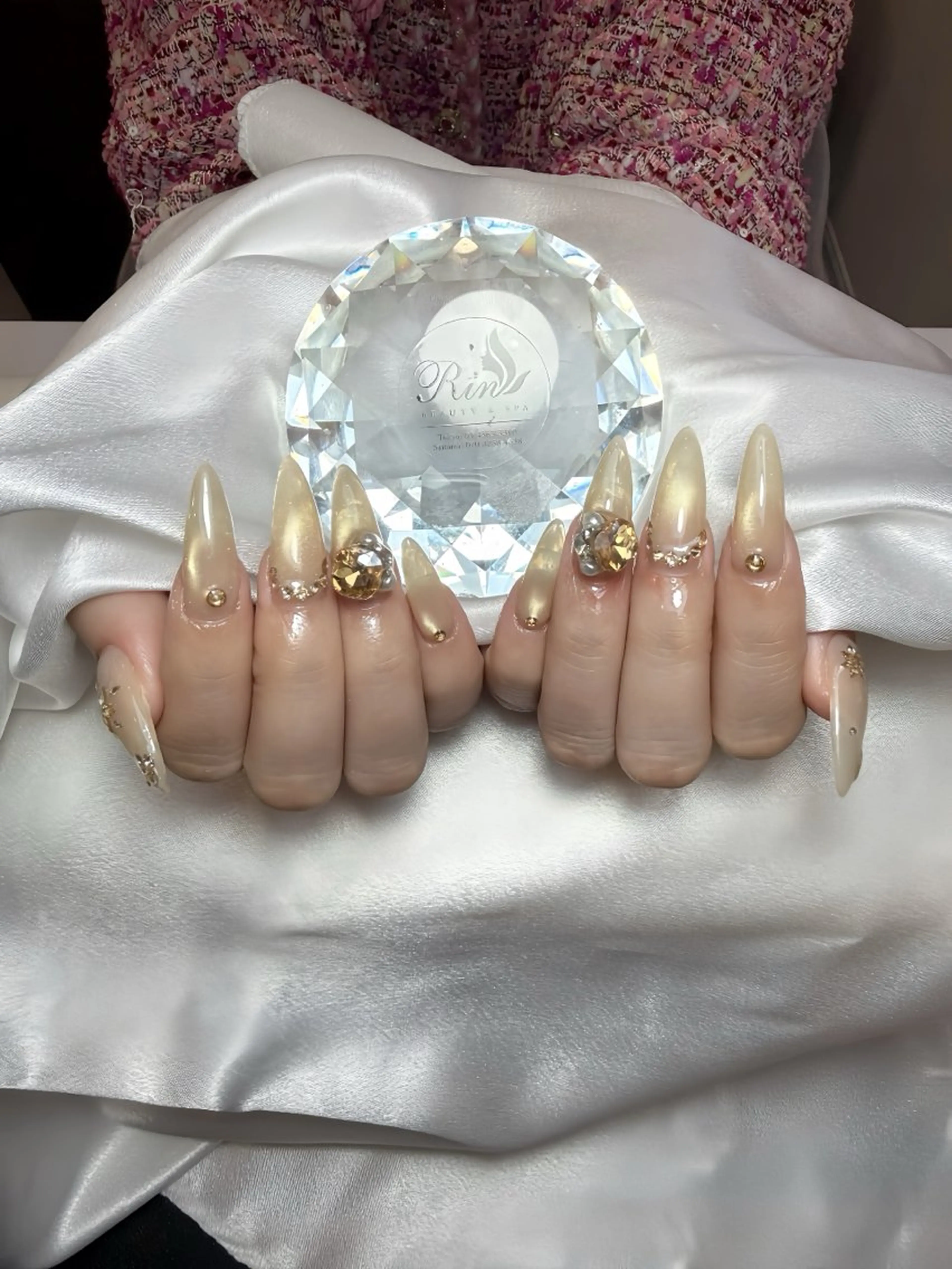 ネイル アートネイル チークネイル ジェルネイル ロングネイル マグネットネイル ハンドネイル Rin Nail 新大久保店のネイルデザイン