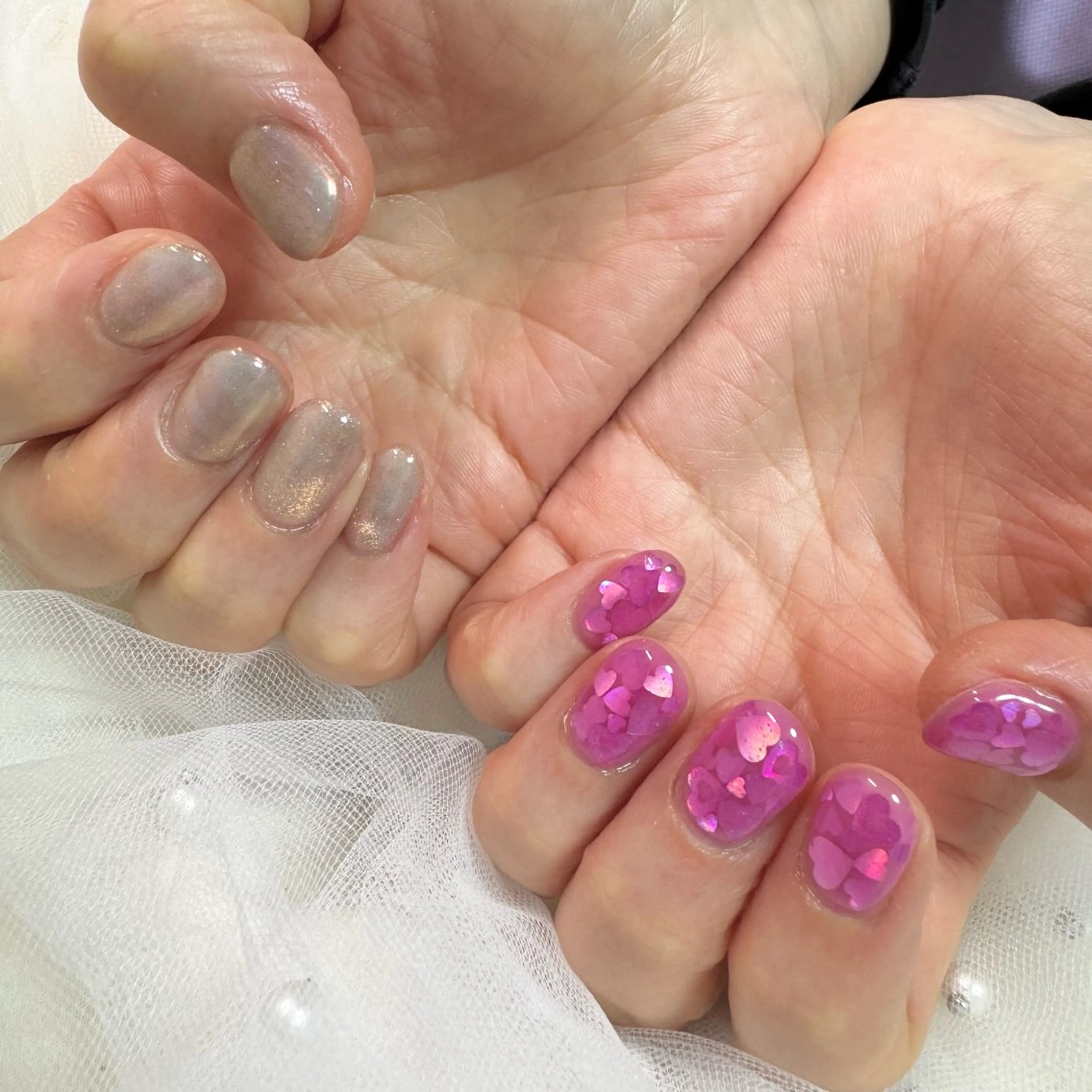 ネイル ハート ハンドネイル nail salon e'mu💐のネイルデザイン