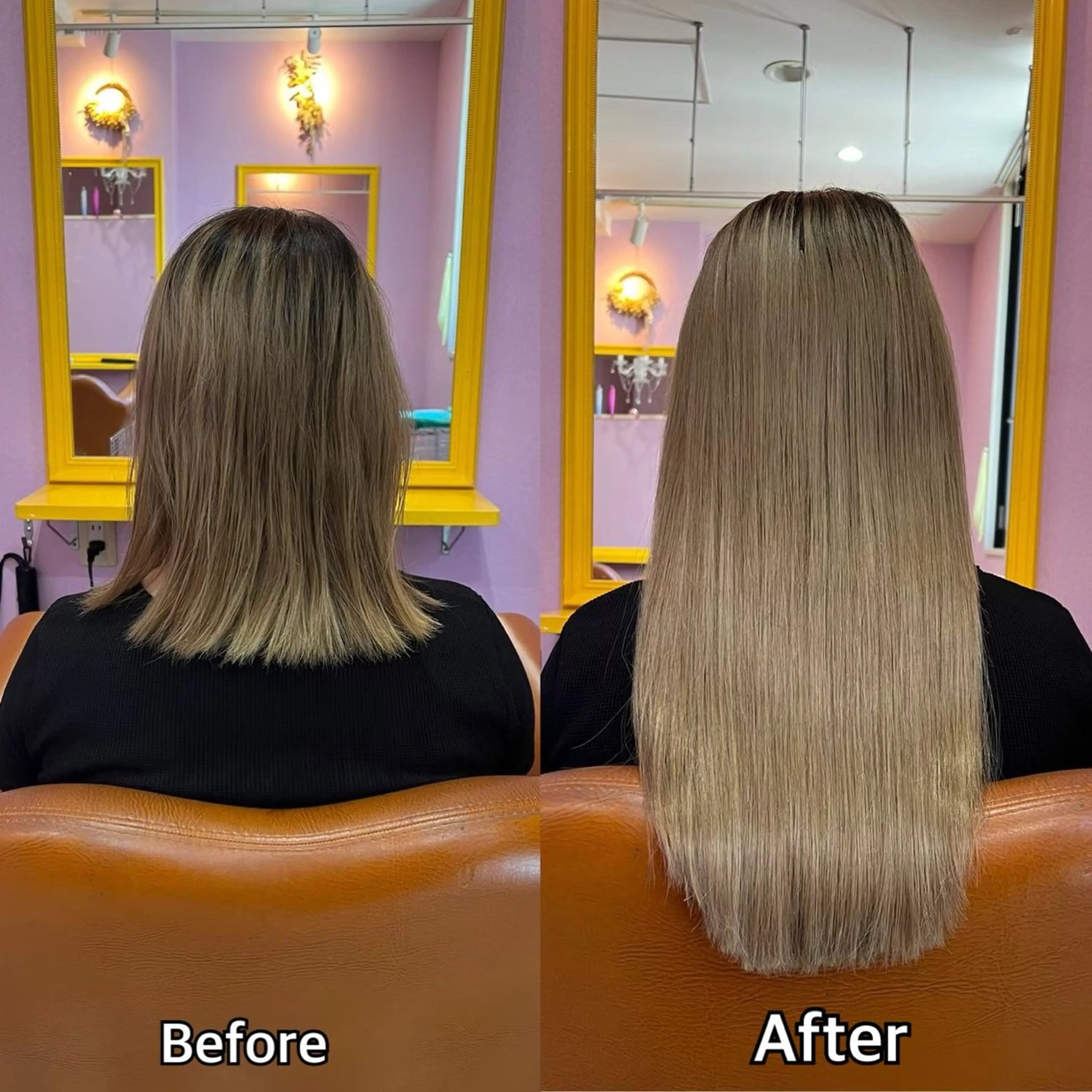 ロング シール＋ちび編み込み エクステ梅田🐨のヘアスタイル