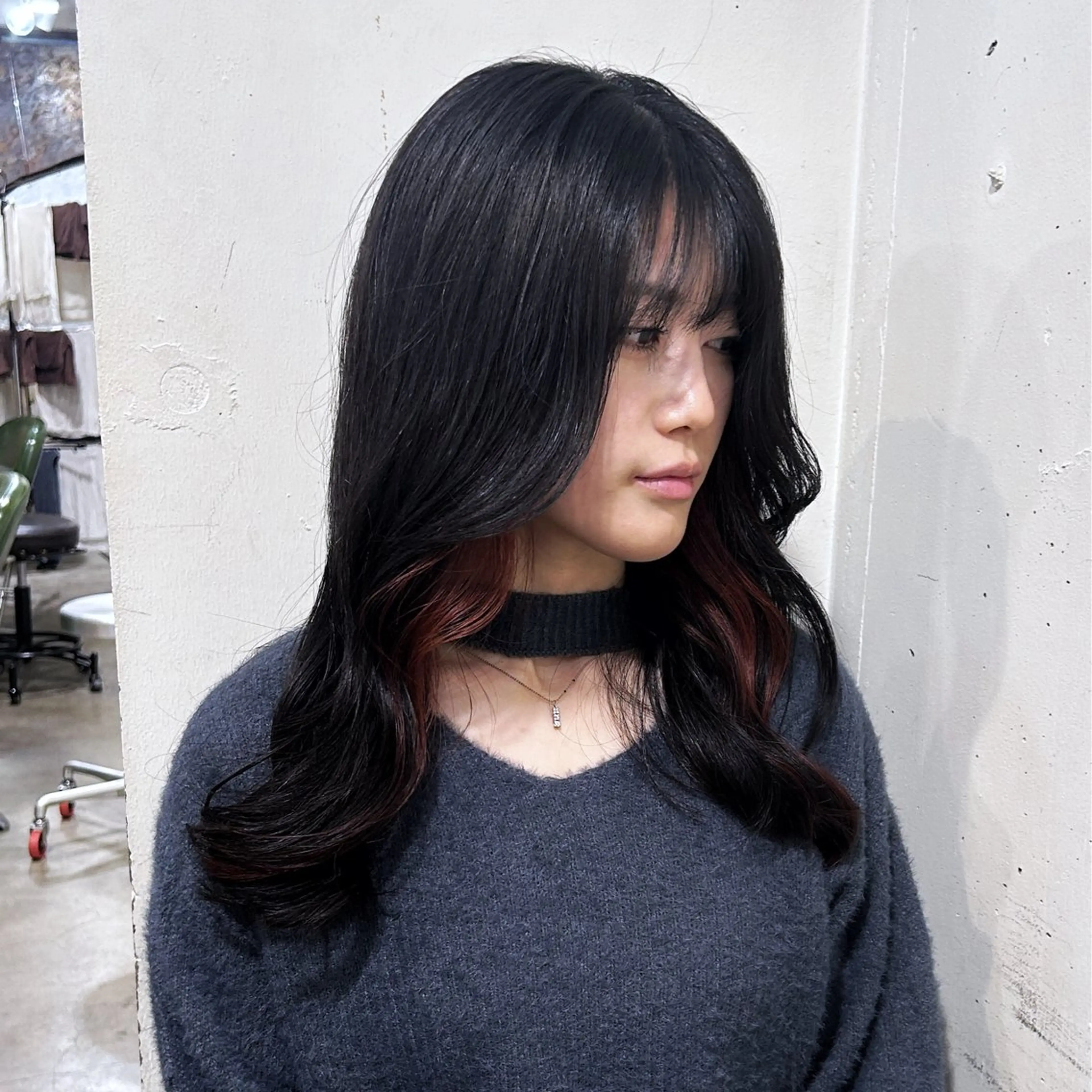 ロング カラー ヘアアレンジ 黒髪 ピンクカラー gosgo所属・✨️ボブカット中村 真緒✨️のヘアスタイル