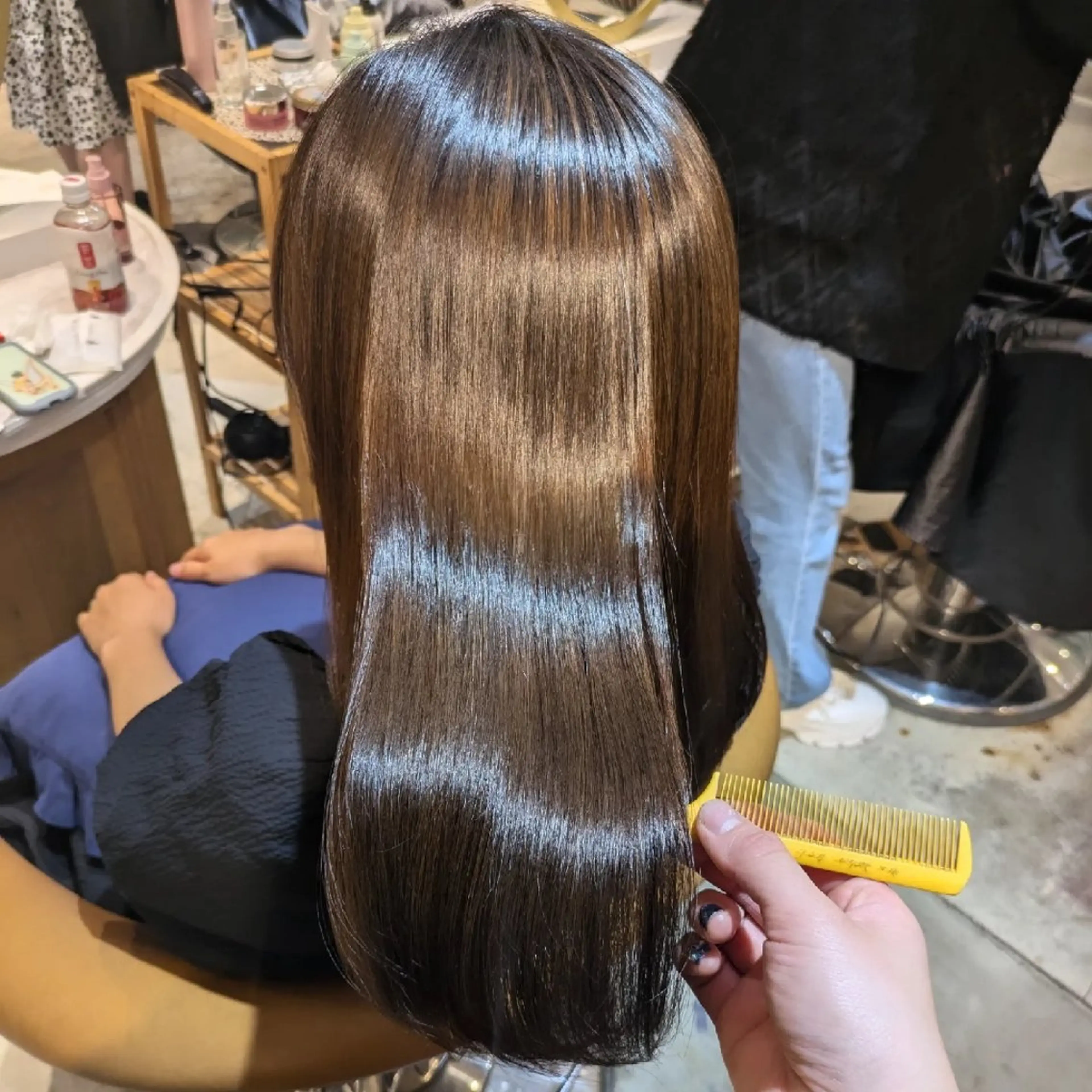 ロング カット ヘアカラー 縮毛矯正 トリートメント 縮毛矯正/レイヤー 💎やまもとちひろのヘアスタイル