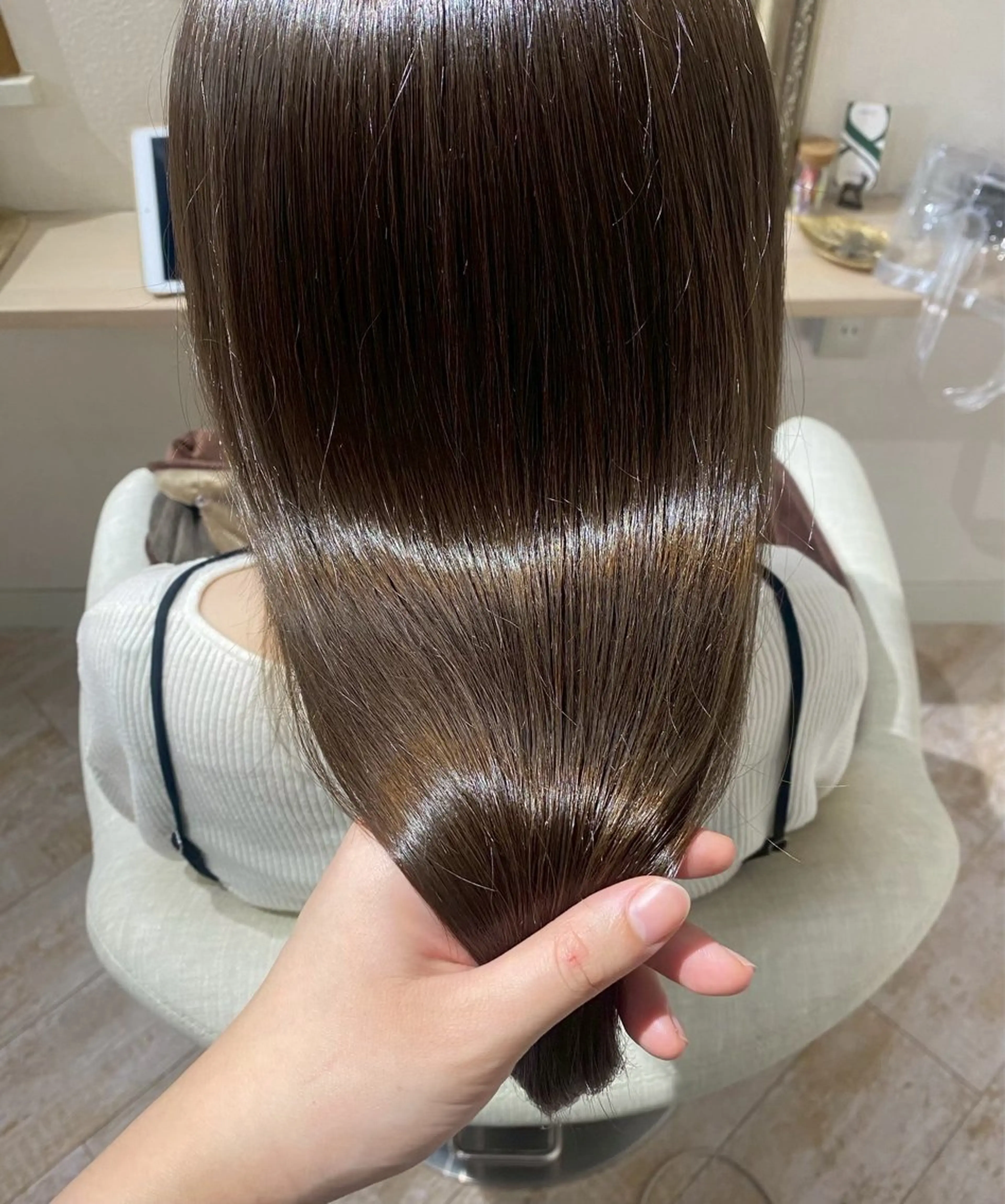 ミディアム カラー 縮毛矯正 beauty&free HACHI所属・山本優音 /✨透明感カラー✨のヘアスタイル