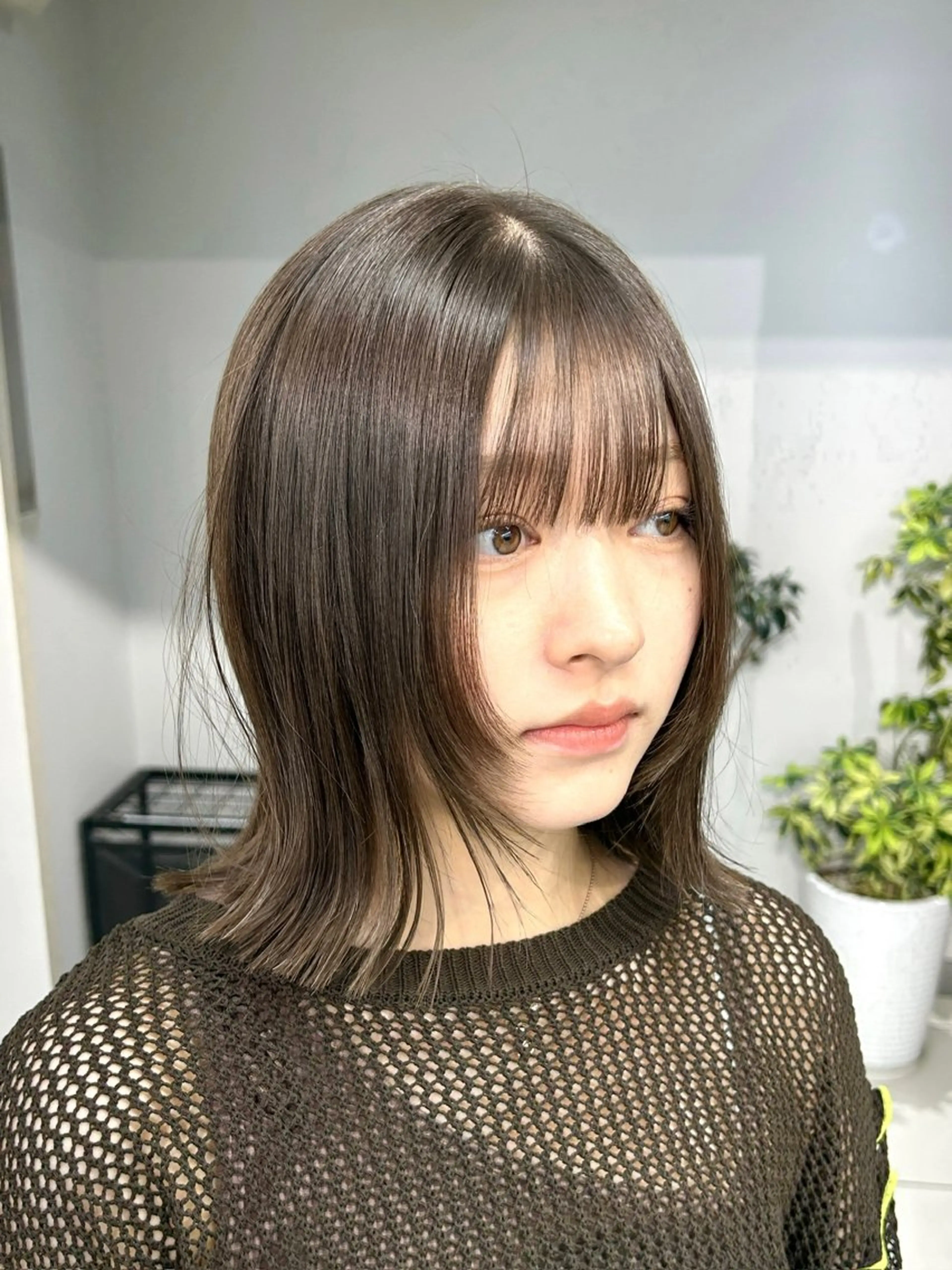 ミディアム レイヤー×ツヤカラー 渋谷/kougaのヘアスタイル