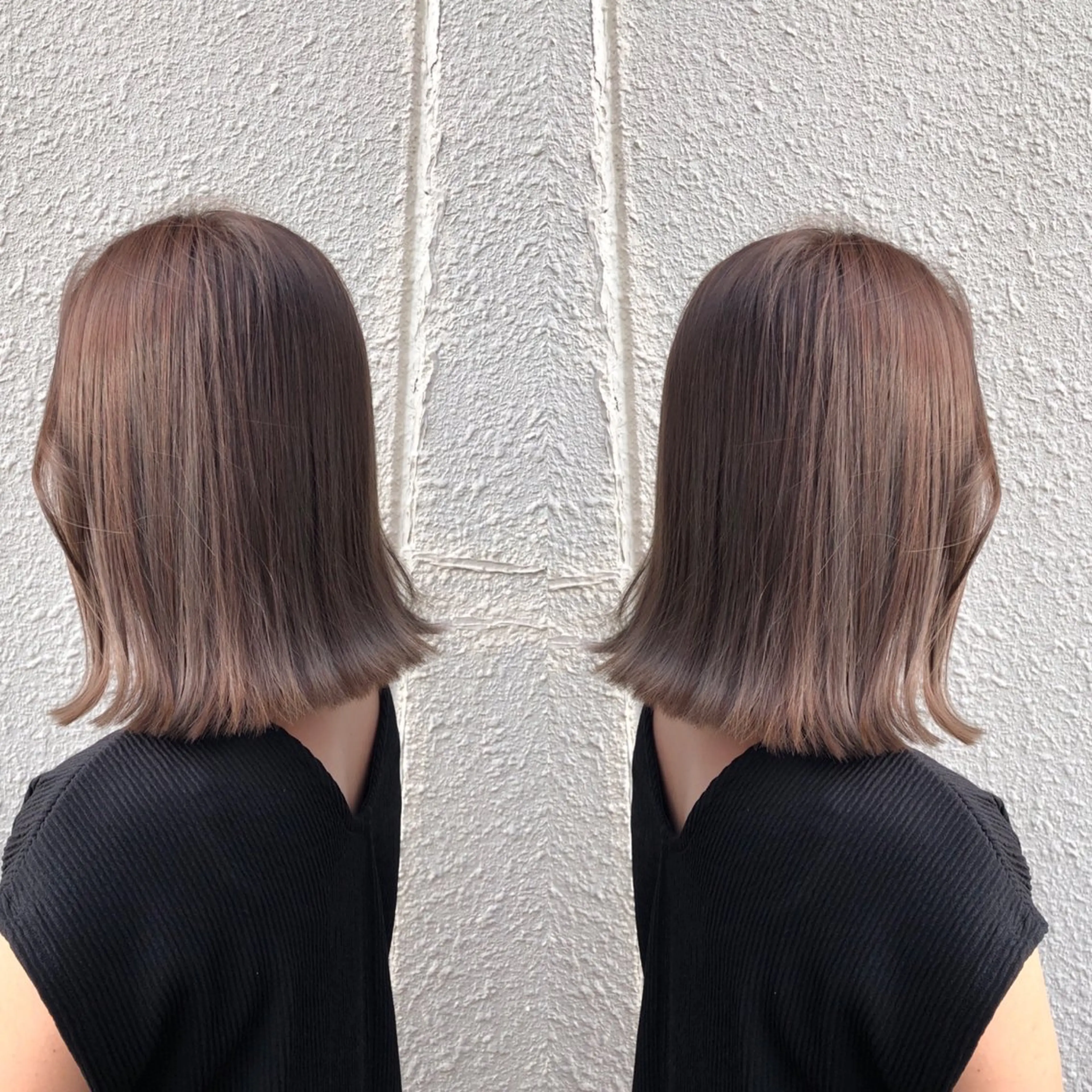 ミディアム カット ヘアカラー トリートメント 艶カラー🩵💛 NANAのヘアスタイル