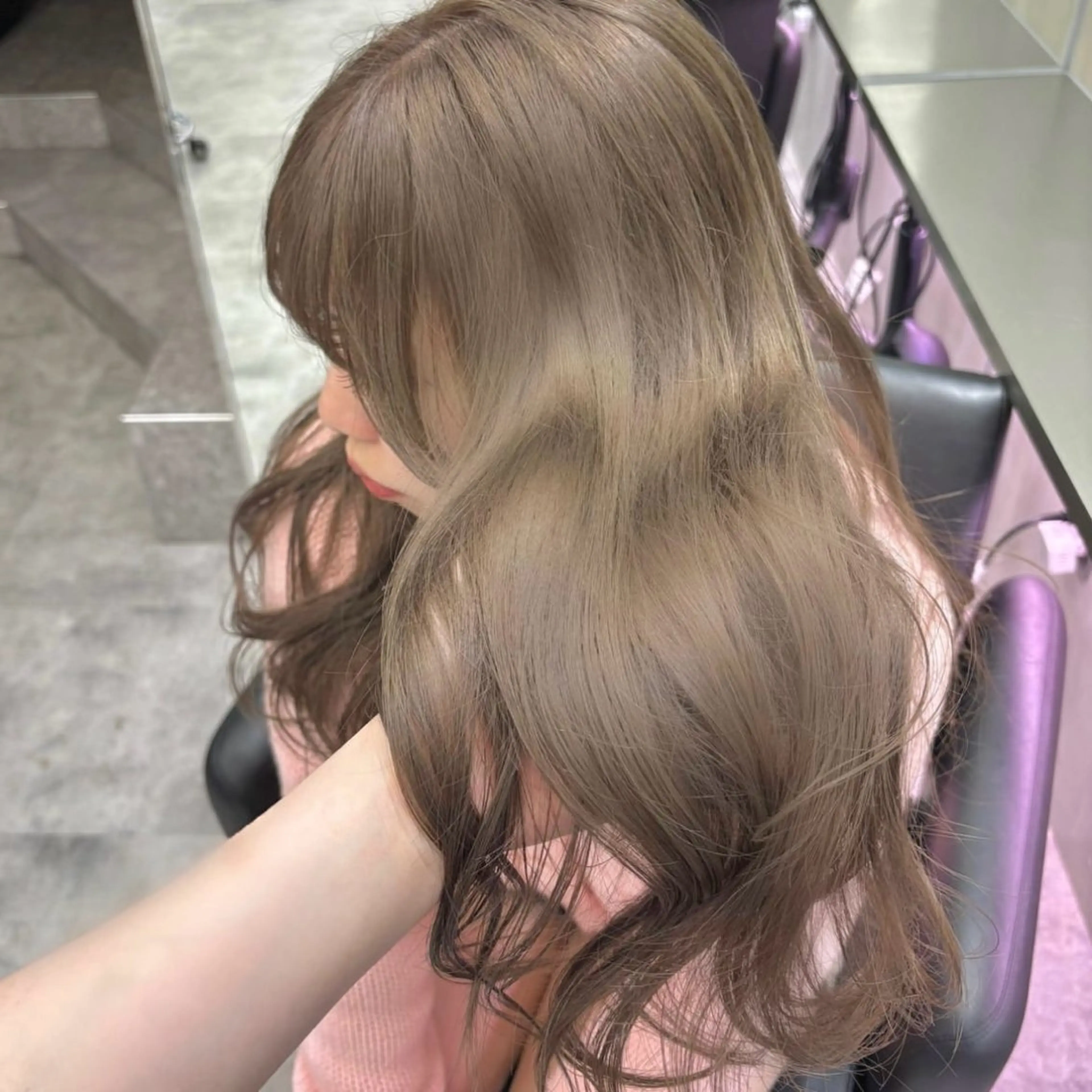 ロング カラー ヘアアレンジ ベージュカラー 透明感カラー the path sora♡のヘアスタイル