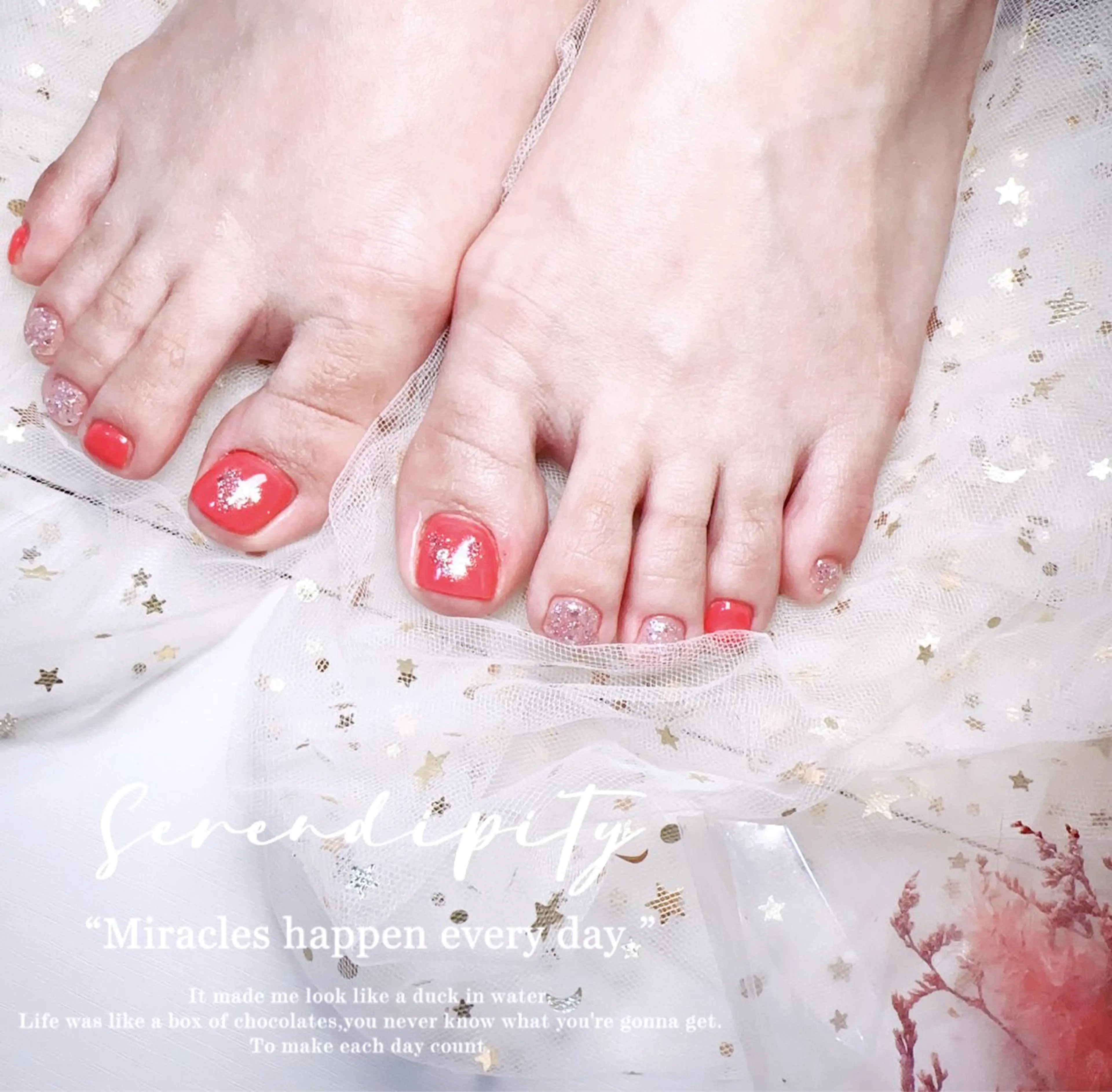 ネイル ジェルネイル ハート ラメ(グリッター) 美人計ネイルサロン所属・中山 美月のネイルデザイン