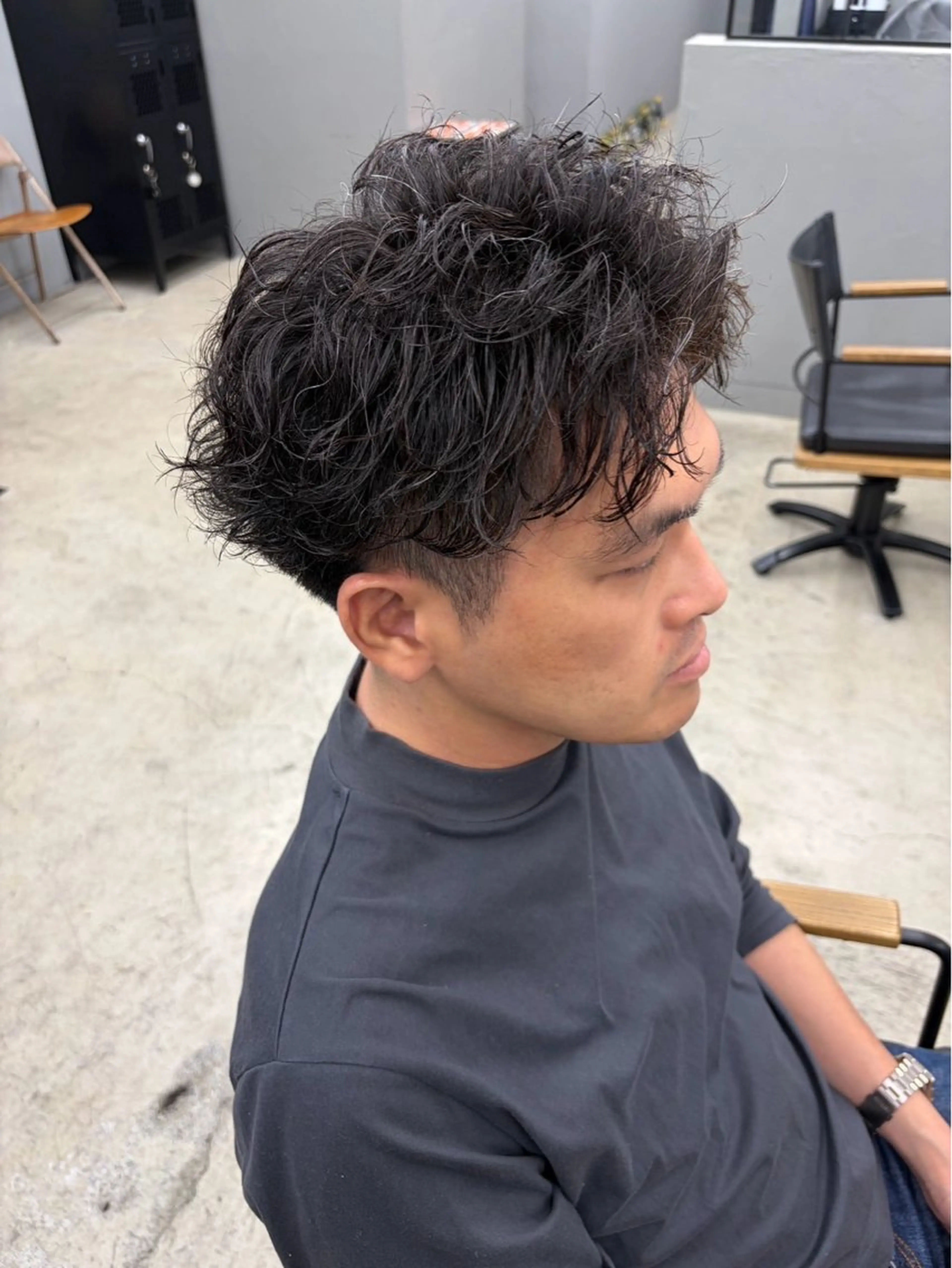 ショート パーマ メンズ カット パーマ メンズ専門サロン wokeのヘアスタイル