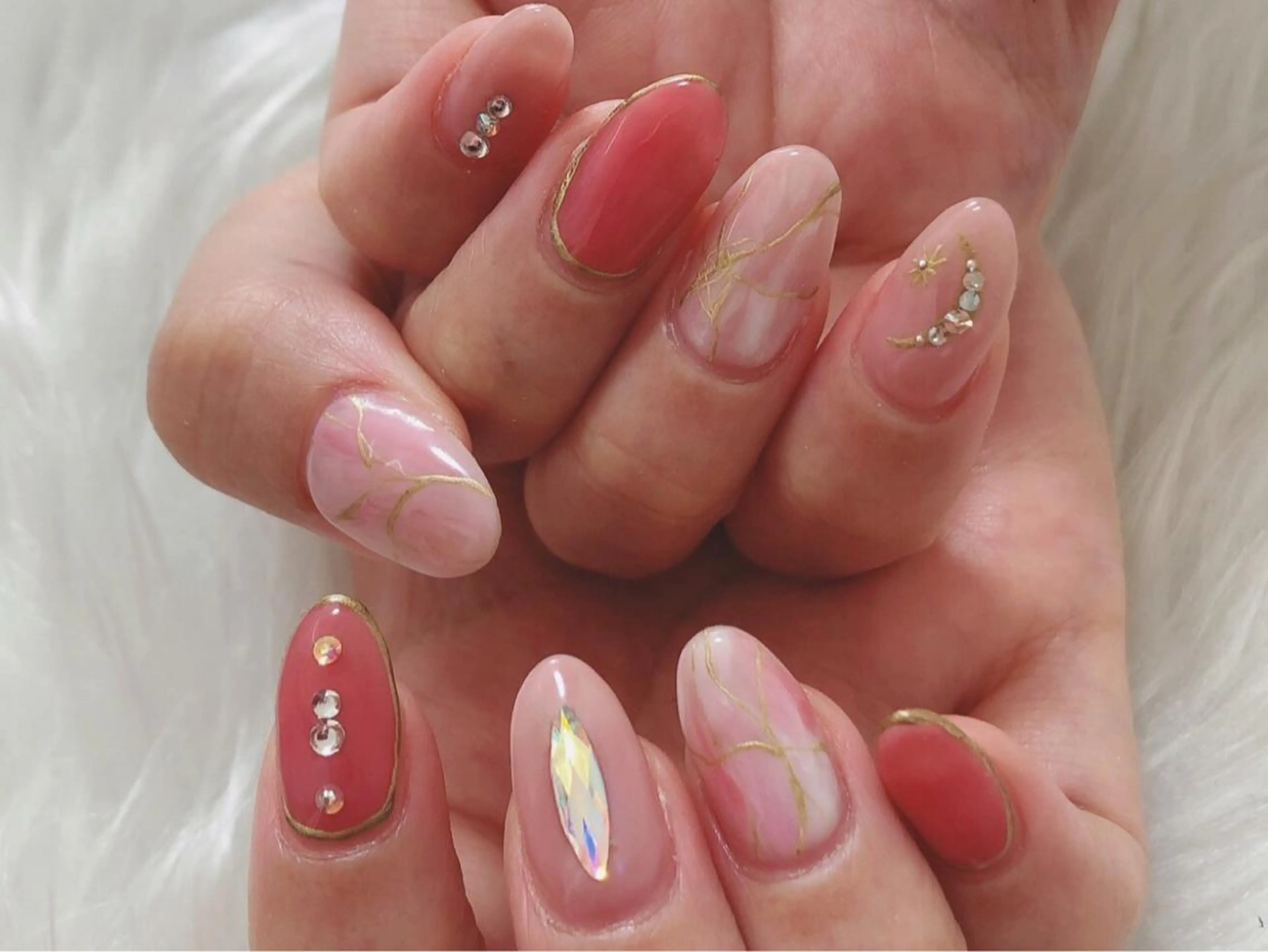 ネイル 大理石ネイル(マーブル) Mogu nail 二子玉川のネイルデザイン