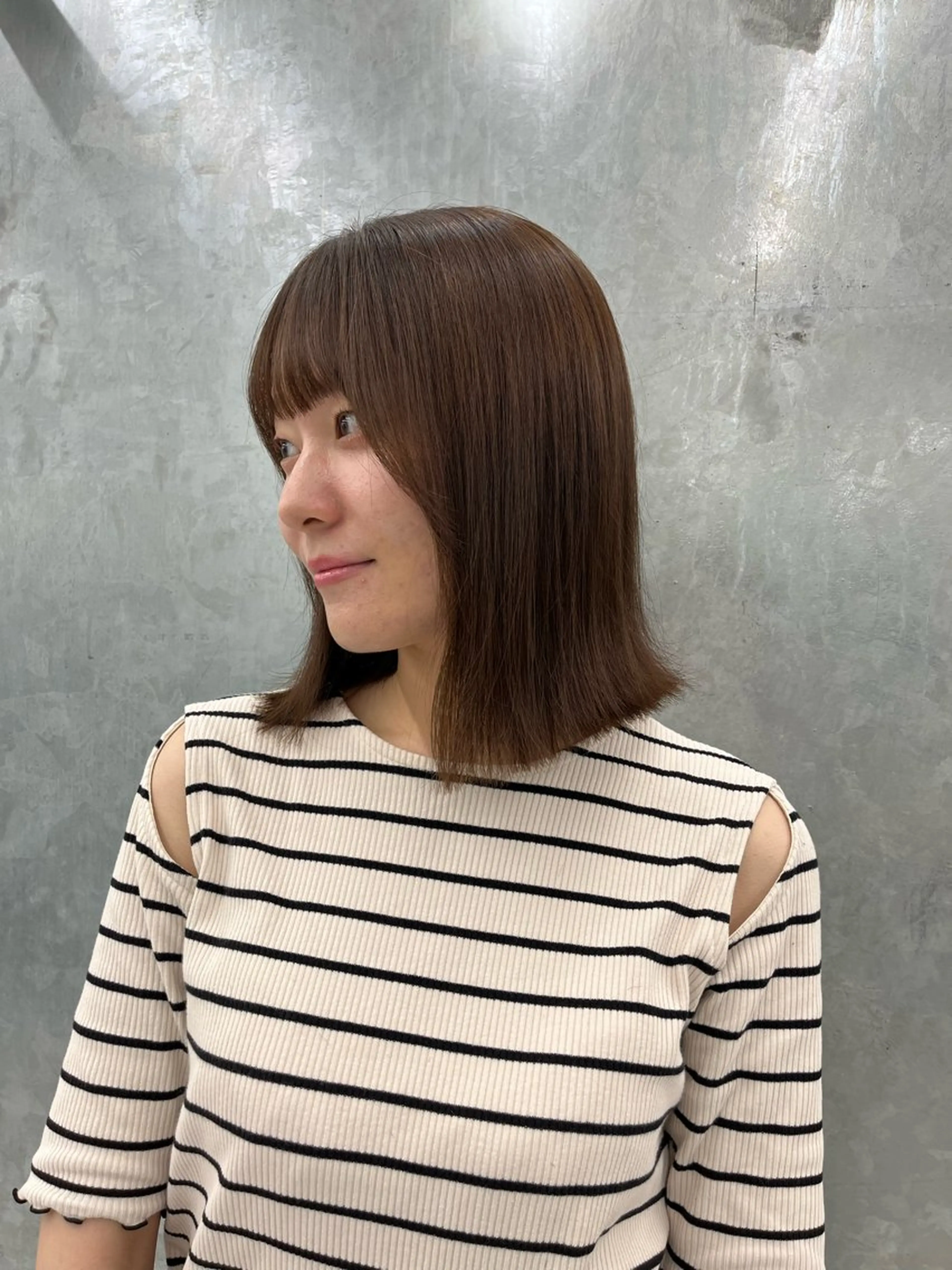 ミディアム 縮毛矯正 神作 汐里　江古田 /透明感カラー🌿のヘアスタイル