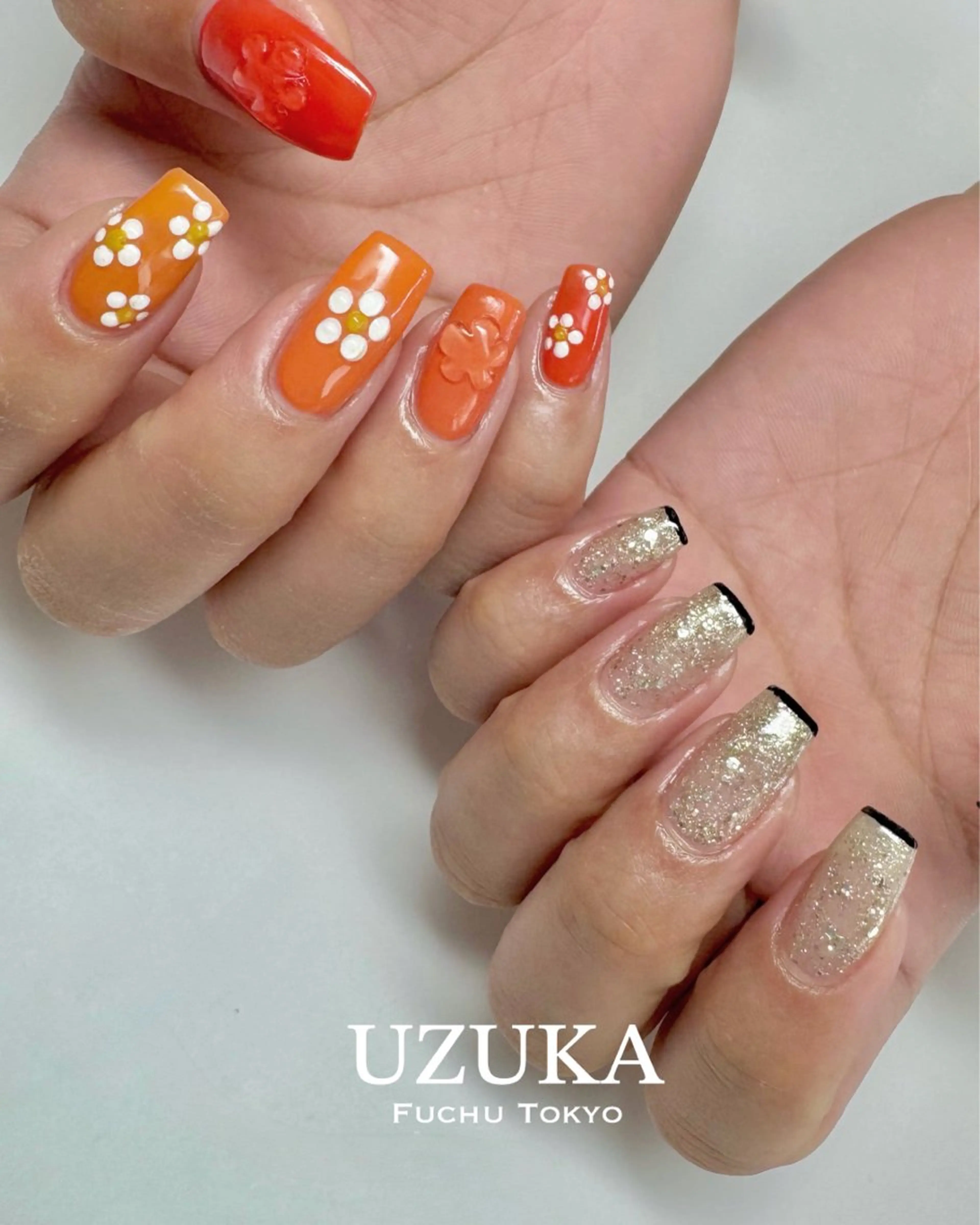 ネイル フレンチネイル ラメ(グリッター) ぷっくりネイル 春ネイル 【 enn 】 Uzuka Yukaのネイルデザイン