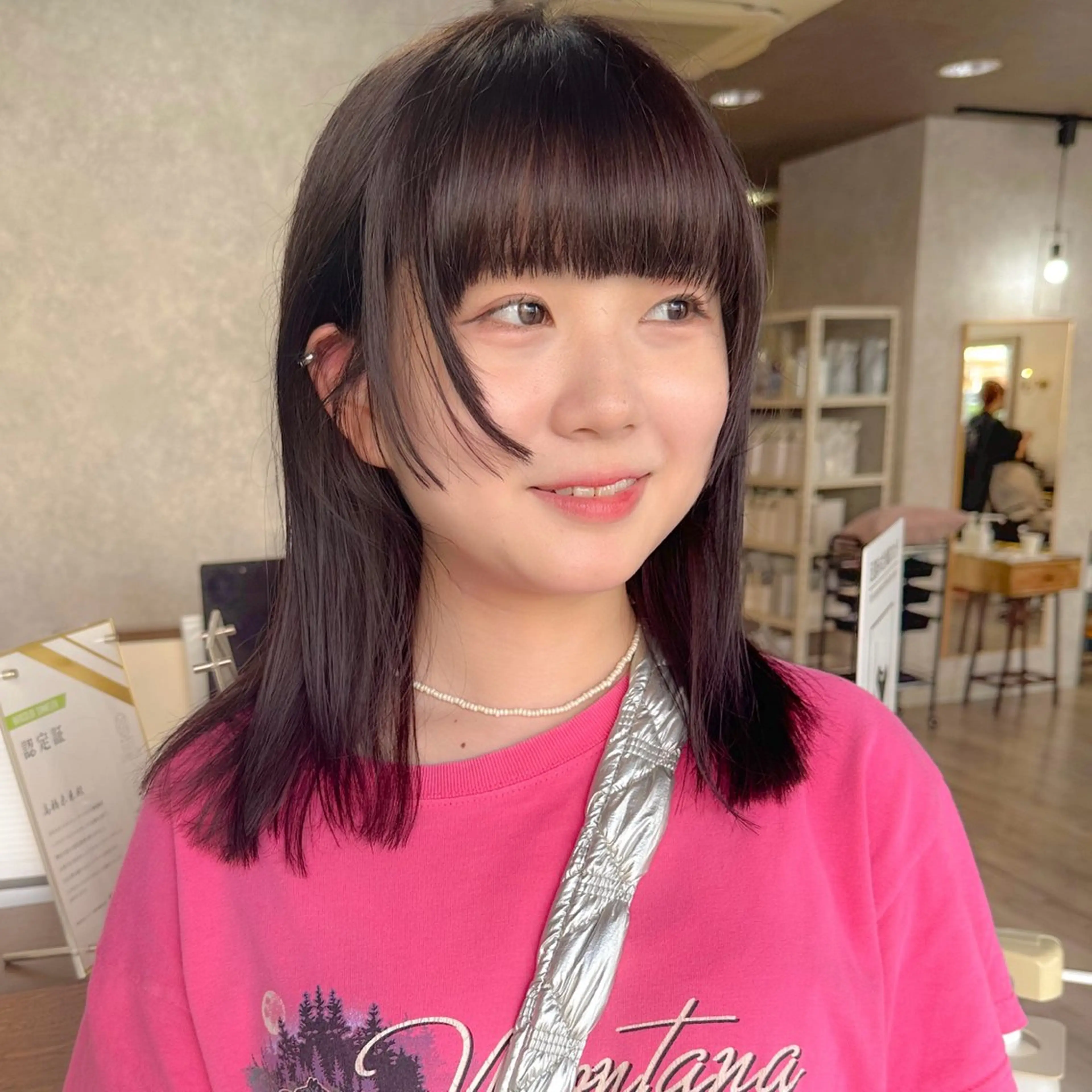 ミディアム カラー カット ヘアカラー トリートメント 高橋 みく/ minim 暖色のヘアスタイル