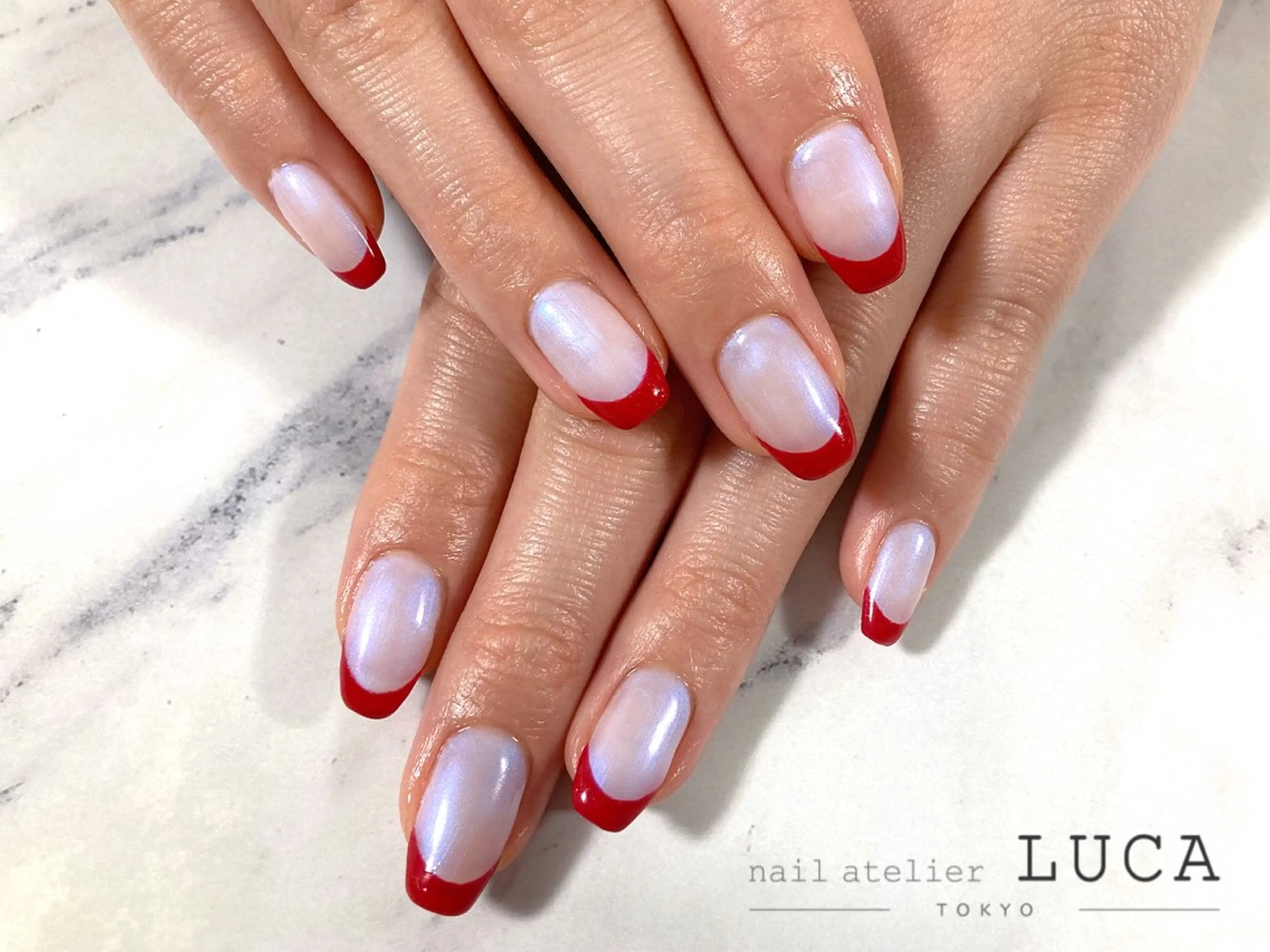 ネイル フレンチネイル ジェルネイル パラジェル ハンドネイル ネイルアトリエルカ 落合のネイルデザイン