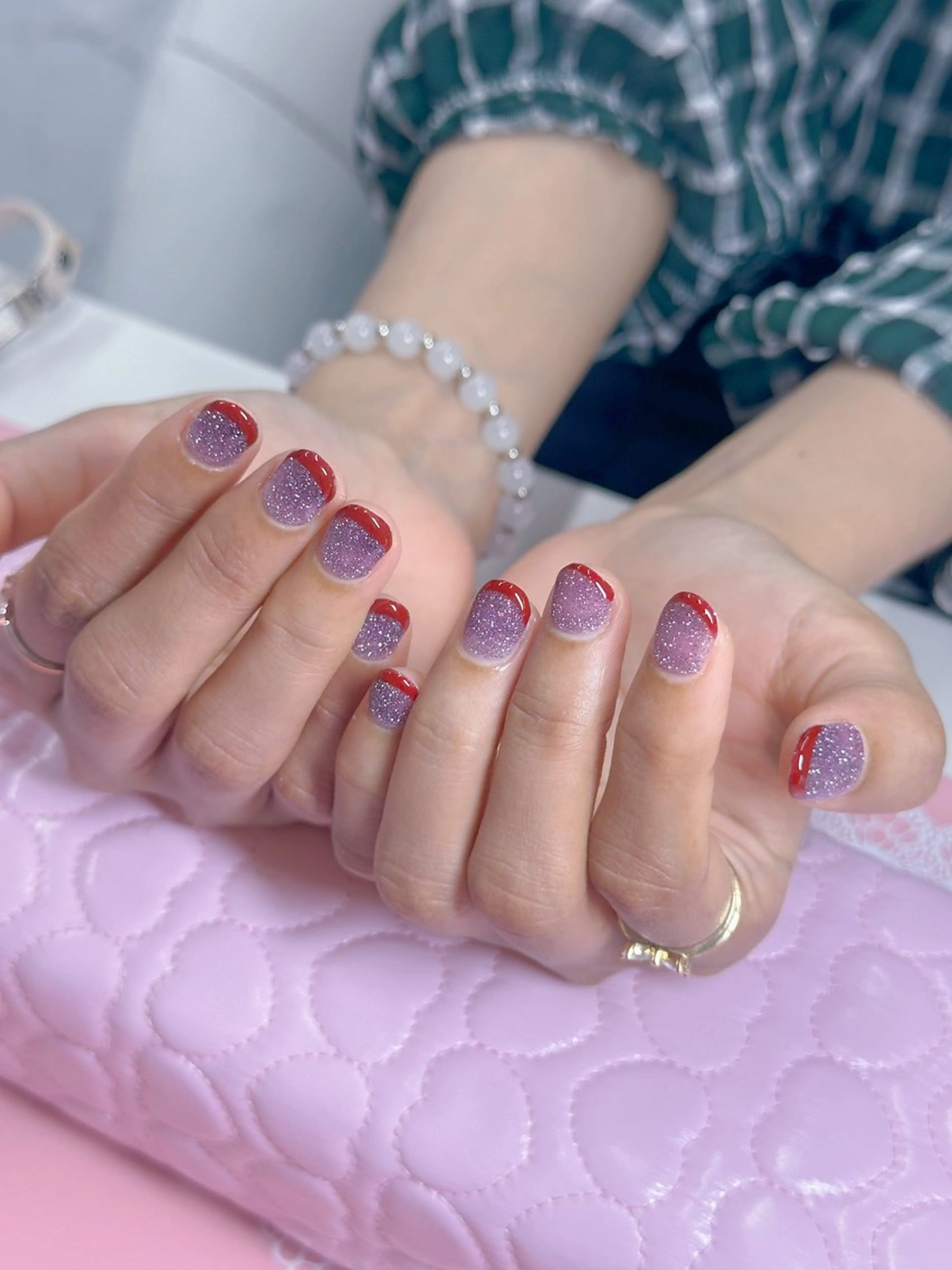 ネイル フラッシュネイル フレンチネイル ラメ(グリッター) ハンドネイル JJ’s Nail🐶のネイルデザイン