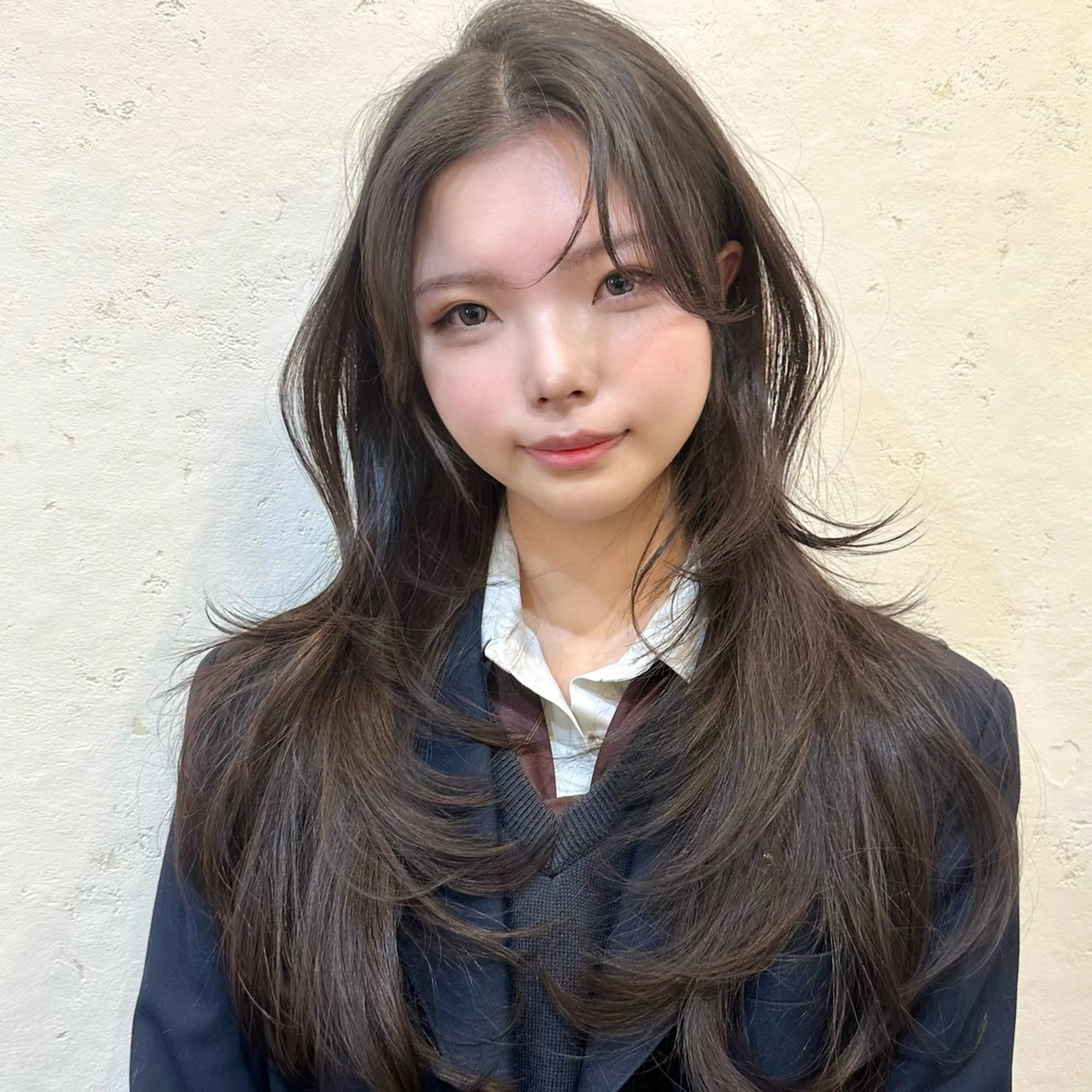 ロング カット ヘアカラー トリートメント 🌹ハッシュカット、 レイヤー韓国ヘア🌹のヘアスタイル