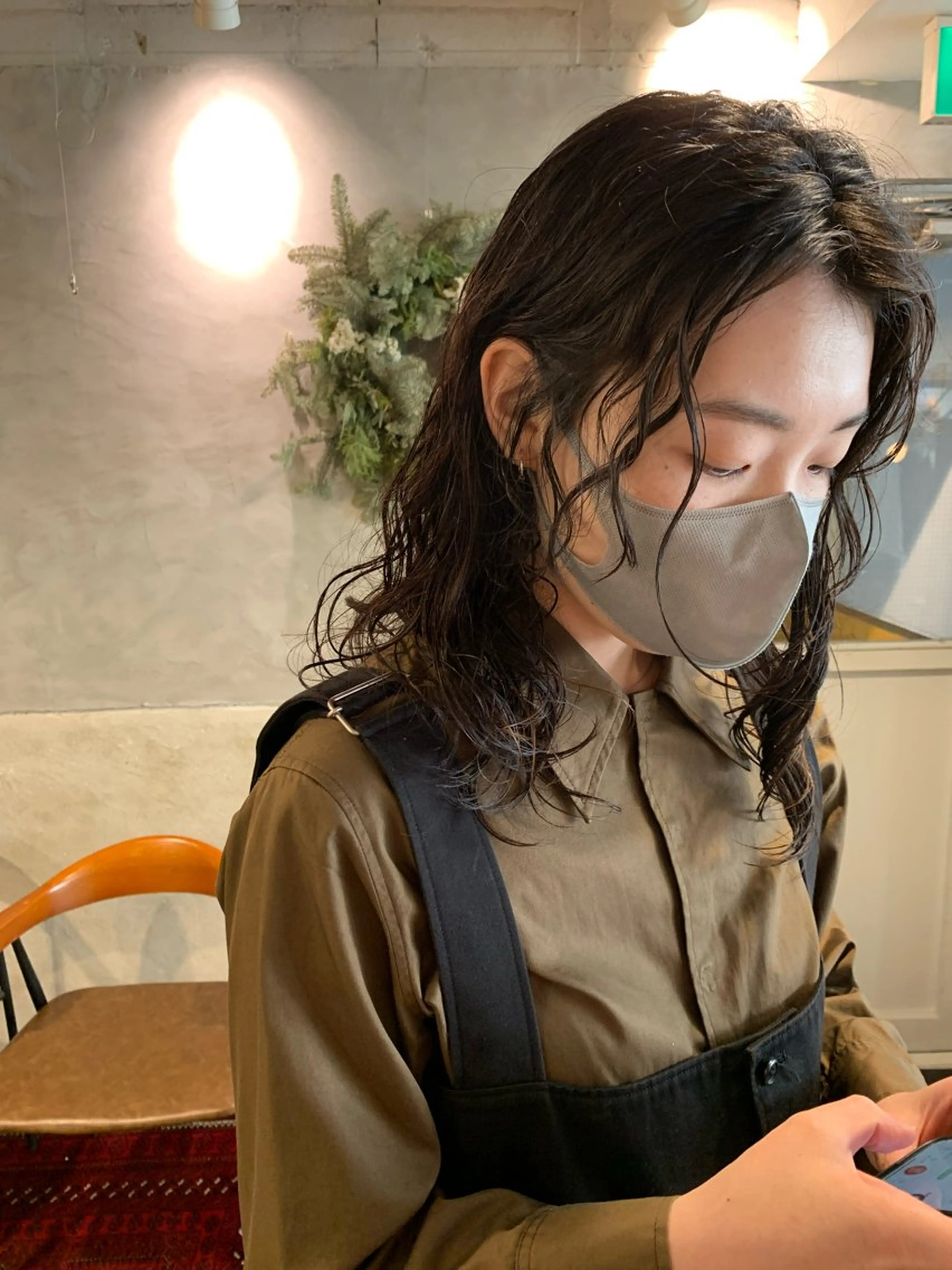 ロング パーマ カット パーマ トリートメント 落合 妙佳のヘアスタイル