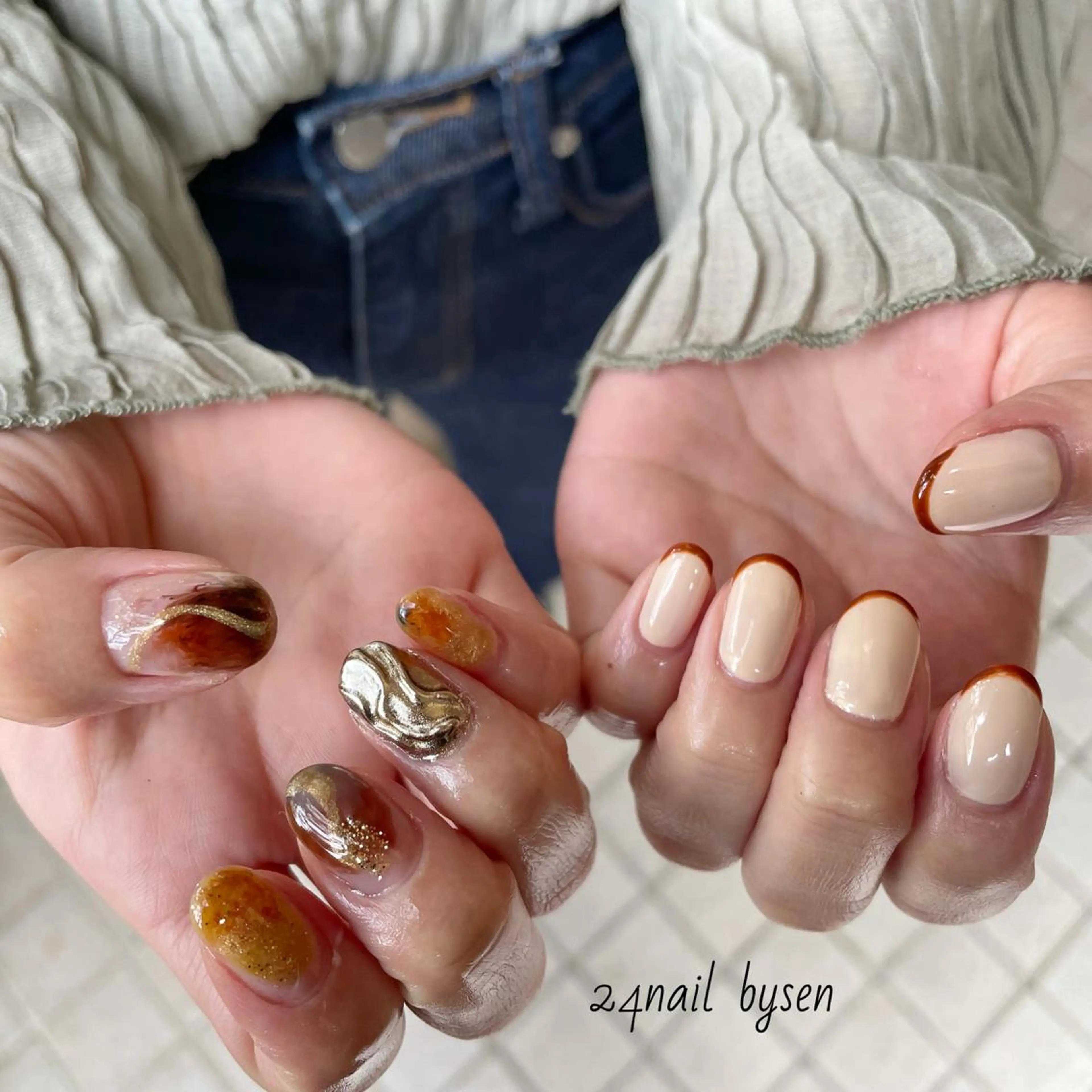 ネイル フレンチネイル 持ち込み ニュアンスネイル Atelier by 24nail/Ayaのネイルデザイン