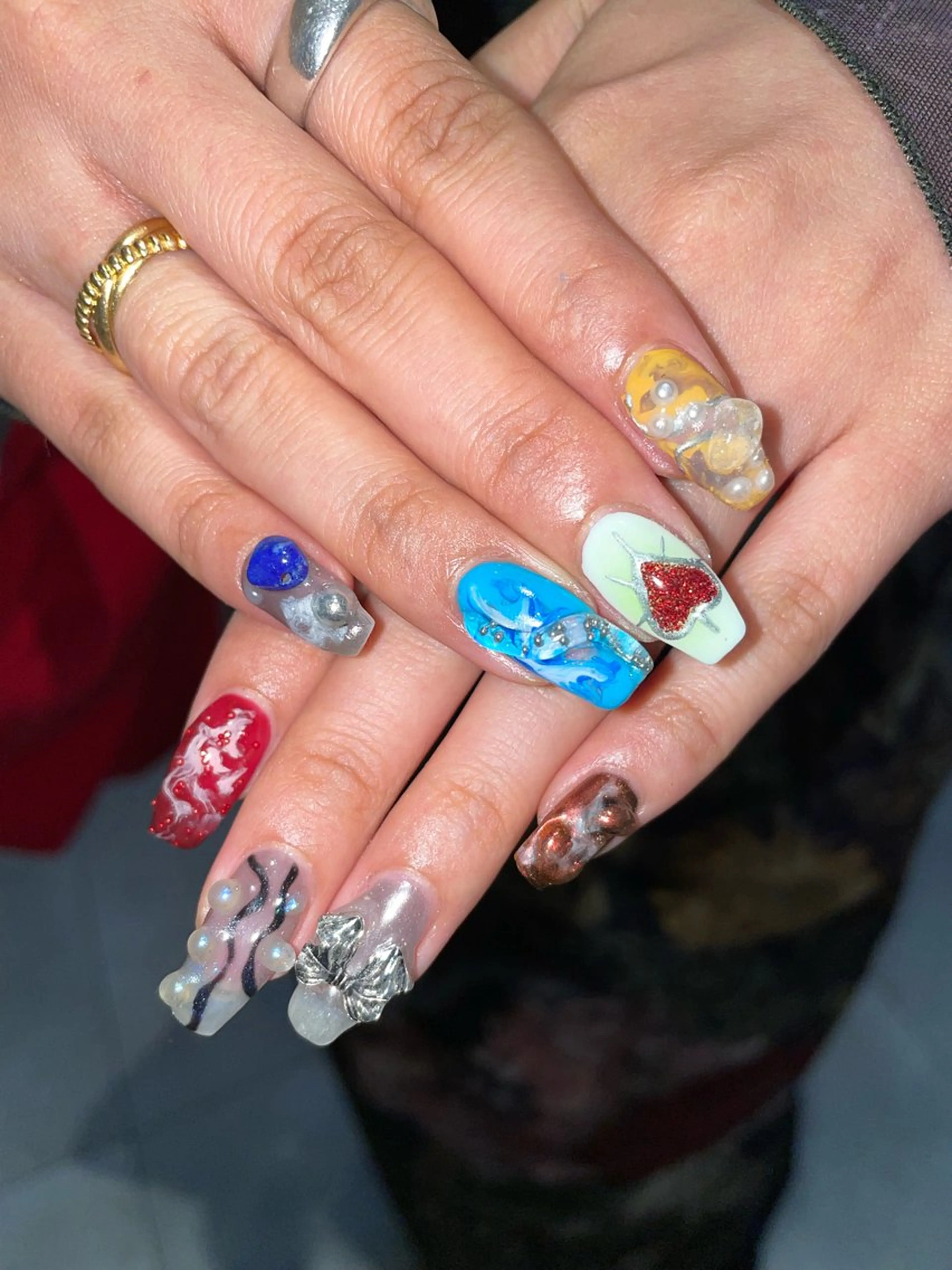 ネイル ジェルネイル パラジェル ハンドネイル hair&nail ☯️アイリ☯️のネイルデザイン