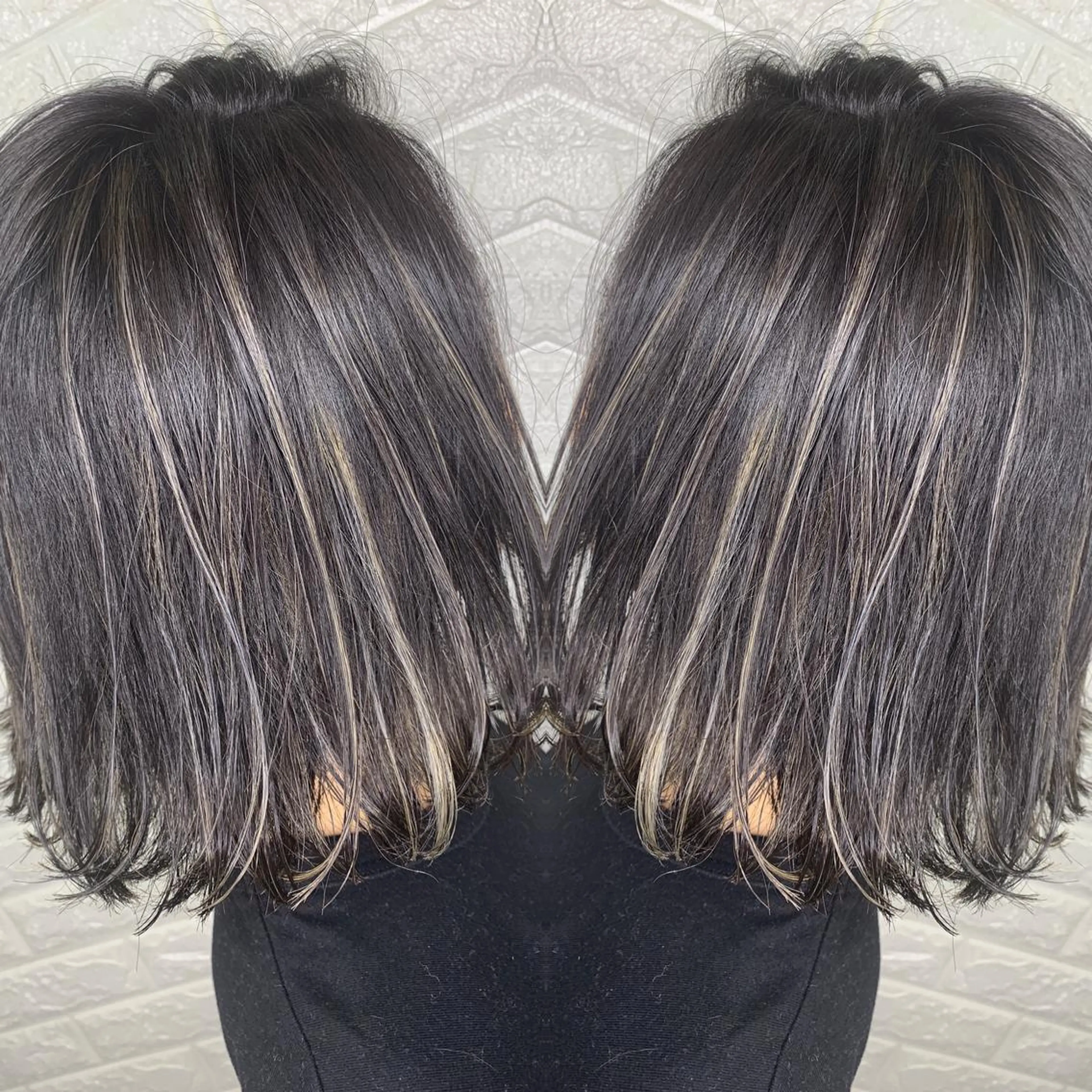 ミディアム ハイライト ヘアカラー トリートメント ヘアセット LAS 代表 ナガカワ コウヘイのヘアスタイル