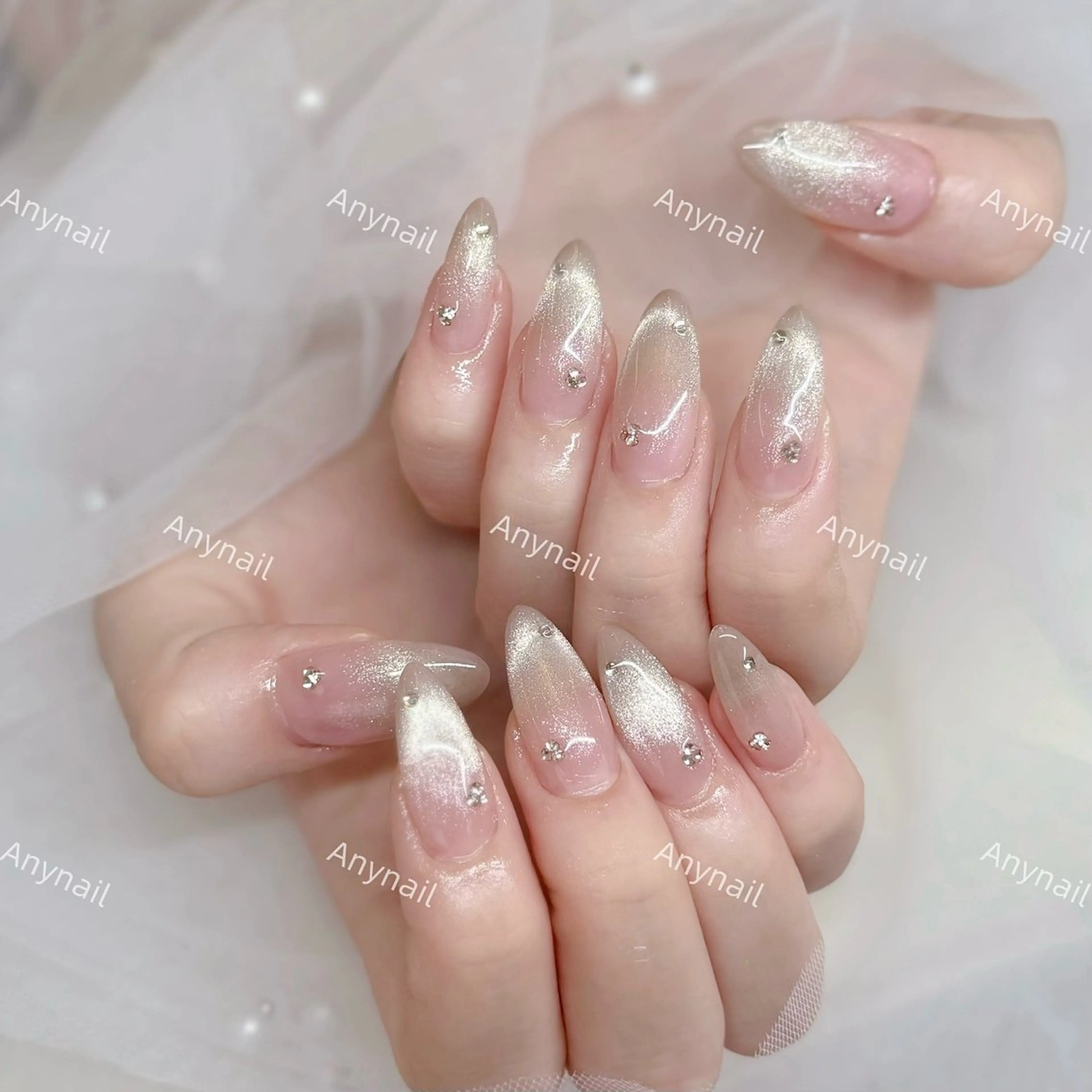 ネイル フットネイル ジェルネイル 韓国ネイル ラメ(グリッター) ラメグラデーション ハンドネイル Any nail新大久保店のネイルデザイン