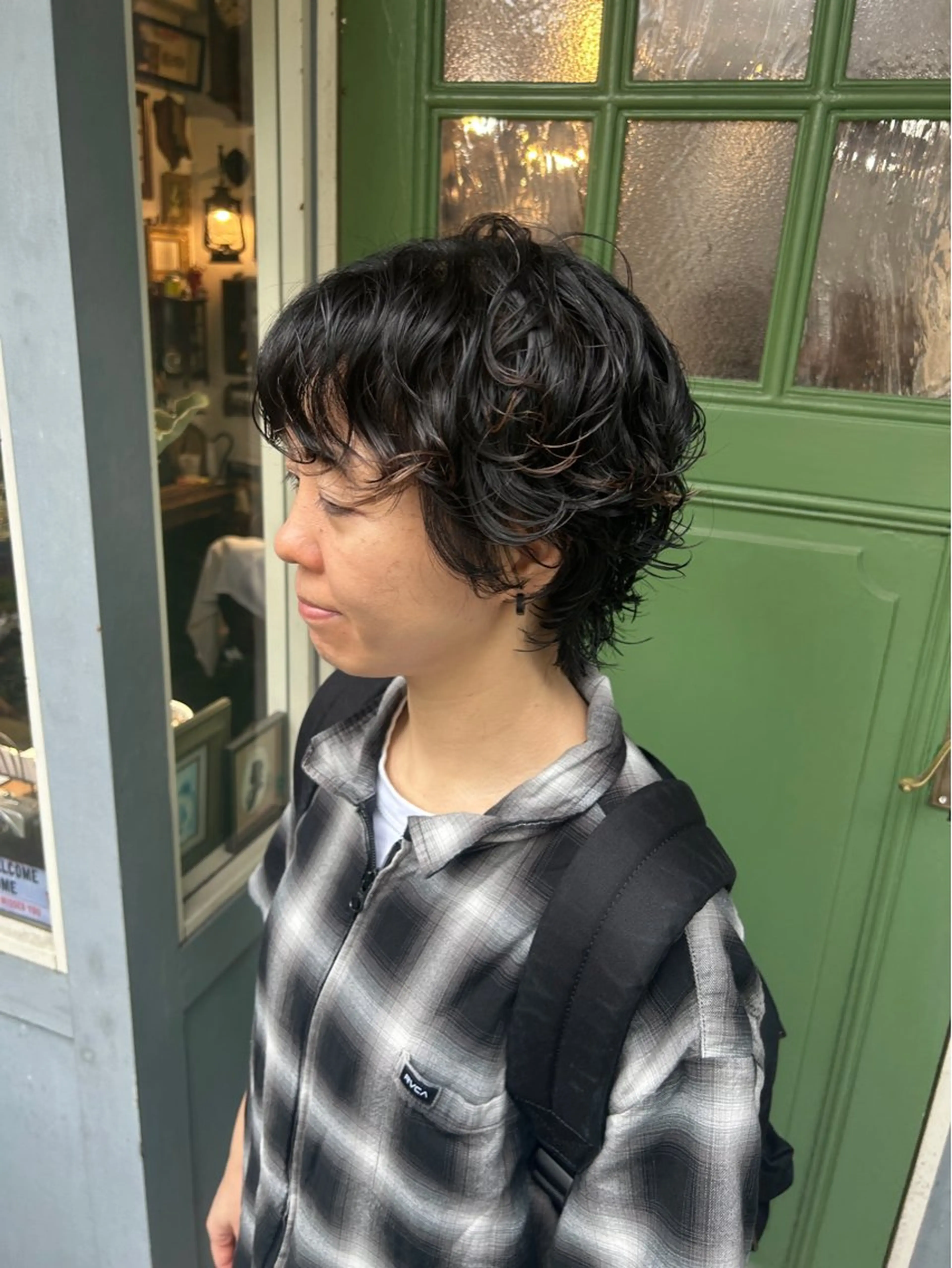 ショート パーマ カット パーマ トリートメント 清水千優/パーマ/透 明感カラー/メンズのヘアスタイル