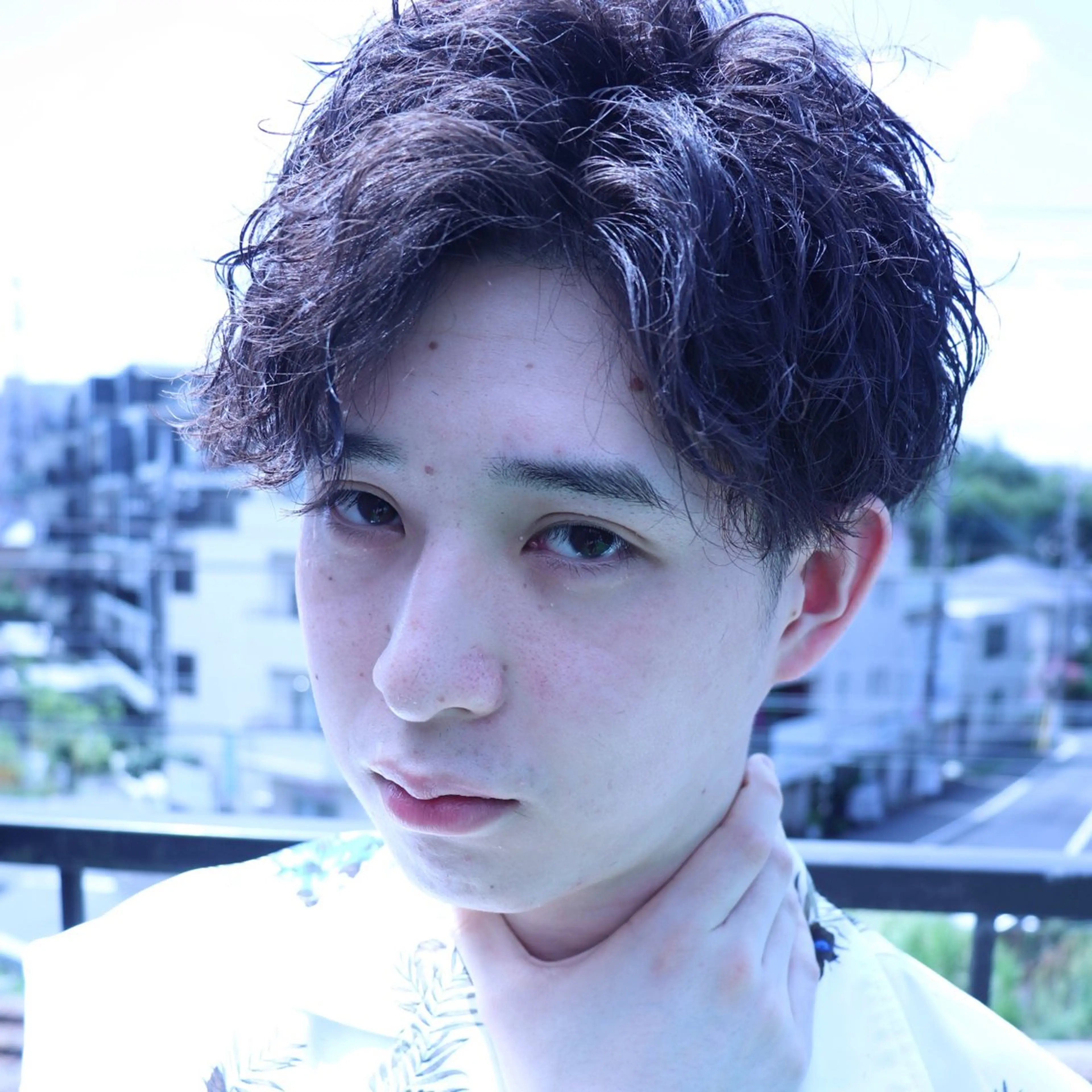 ショート パーマ メンズ カット ヘアカラー メンズパーマ/ メッシュ😎タクミのヘアスタイル