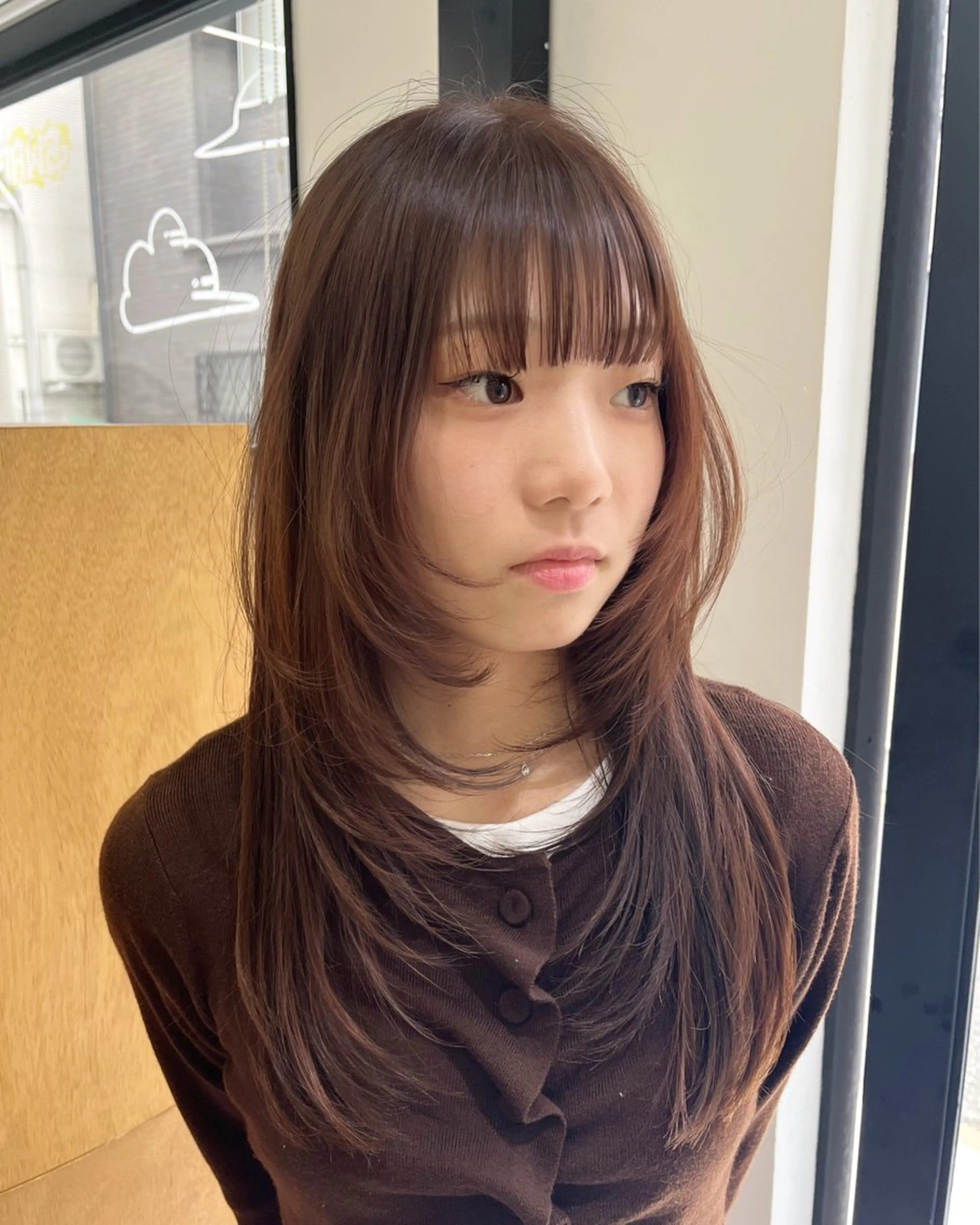 ロング カラー ブラウンカラー ココアブラウン レイヤーカット カット ヘアカラー miyu /レイヤー/ブリーチのヘアスタイル