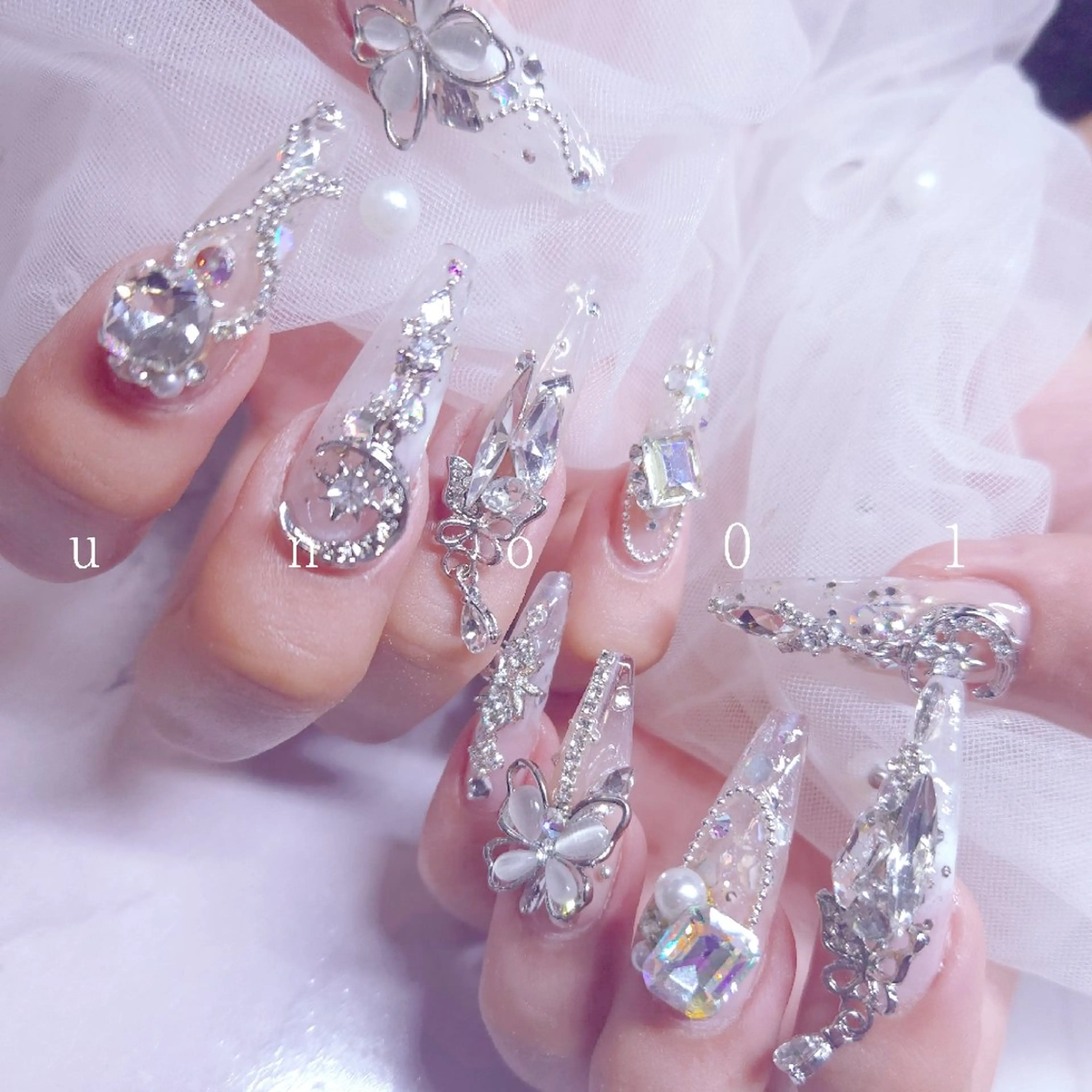 ネイル アートネイル ロングネイル ハンドネイル u   n   o  n a i l 01のネイルデザイン