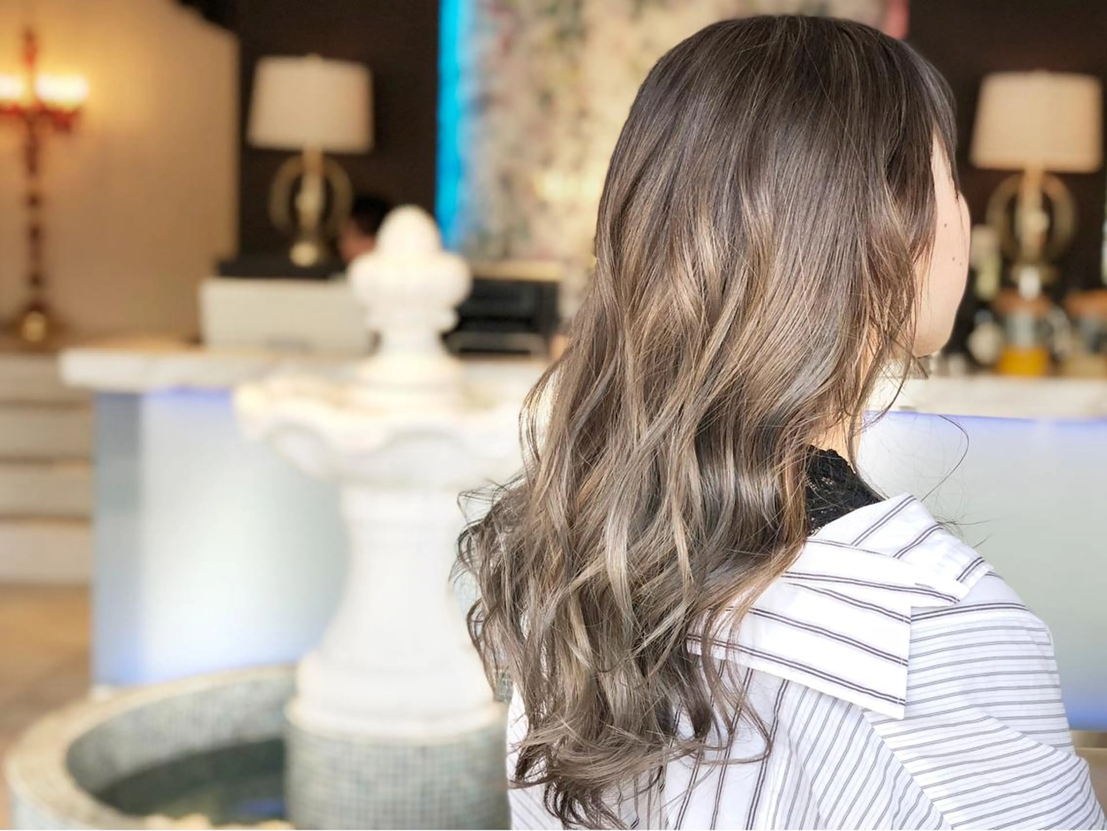 ロング ヘアカラー トリートメント haretoki 髪質改善サロンのヘアスタイル