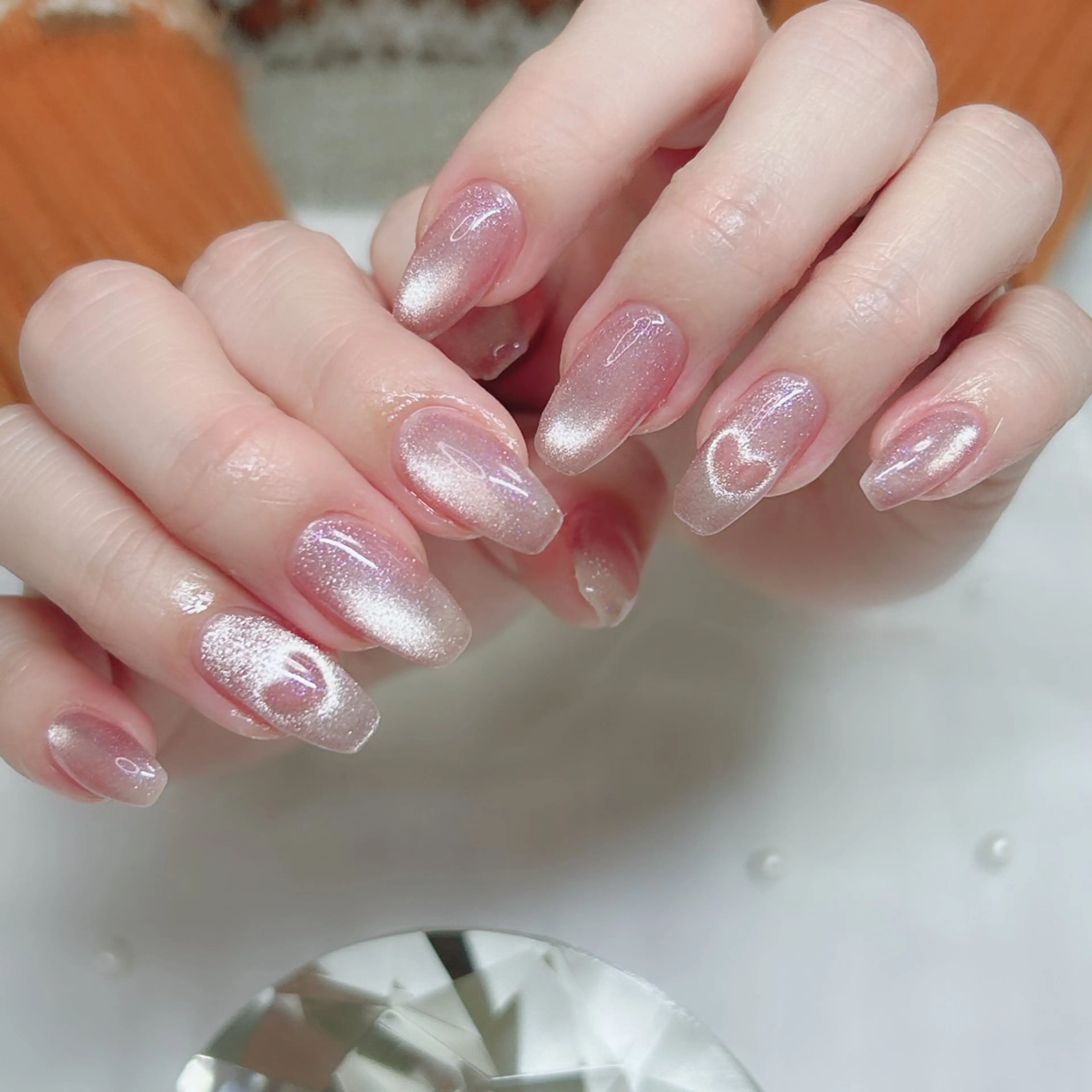 ネイル オーロラネイル ミラーネイル オフィスネイル ワンカラーネイル シンプルネイル ハンドネイル Cute Tips nailのネイルデザイン