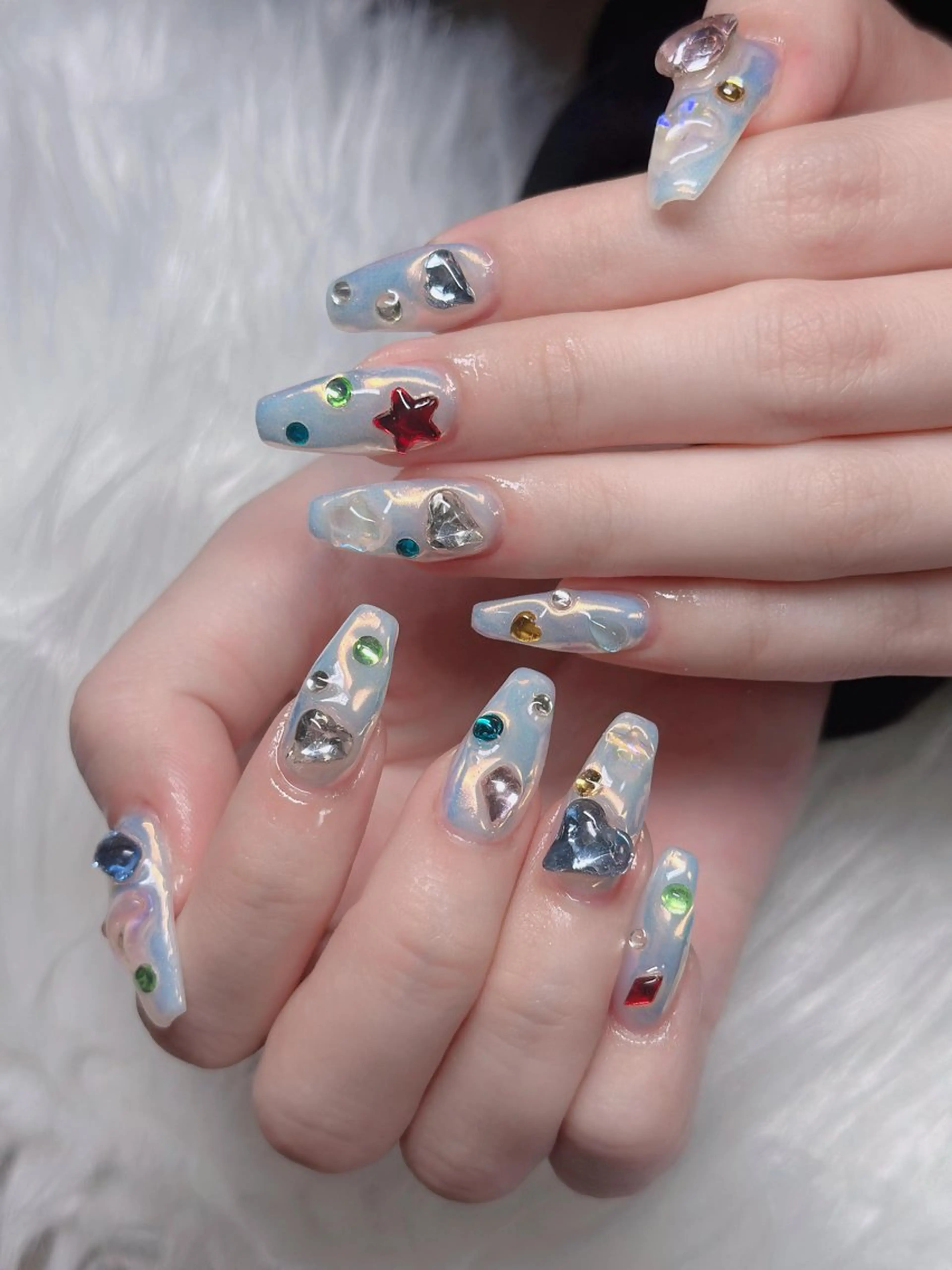 ネイル フレンチネイル ジェルネイル ガラスフレンチ ハロウィン ハート ハンドネイル H.baby Nail Salonのネイルデザイン