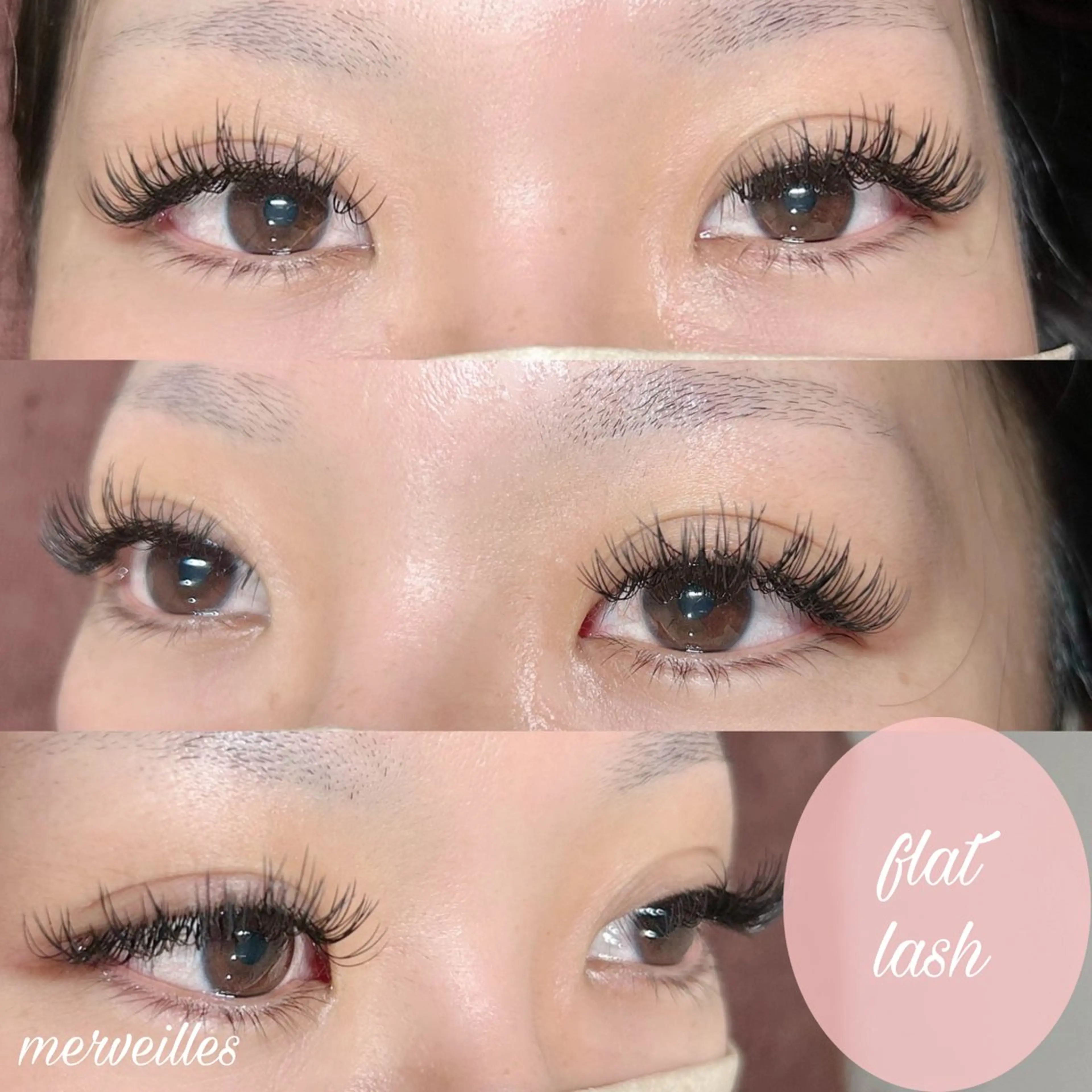 マツエク・マツパ 付け放題 フラットラッシュ マツエク merveilles所属・まつげ/整体/にきび ・アトピー専門サロンのマツエク・マツパデザイン