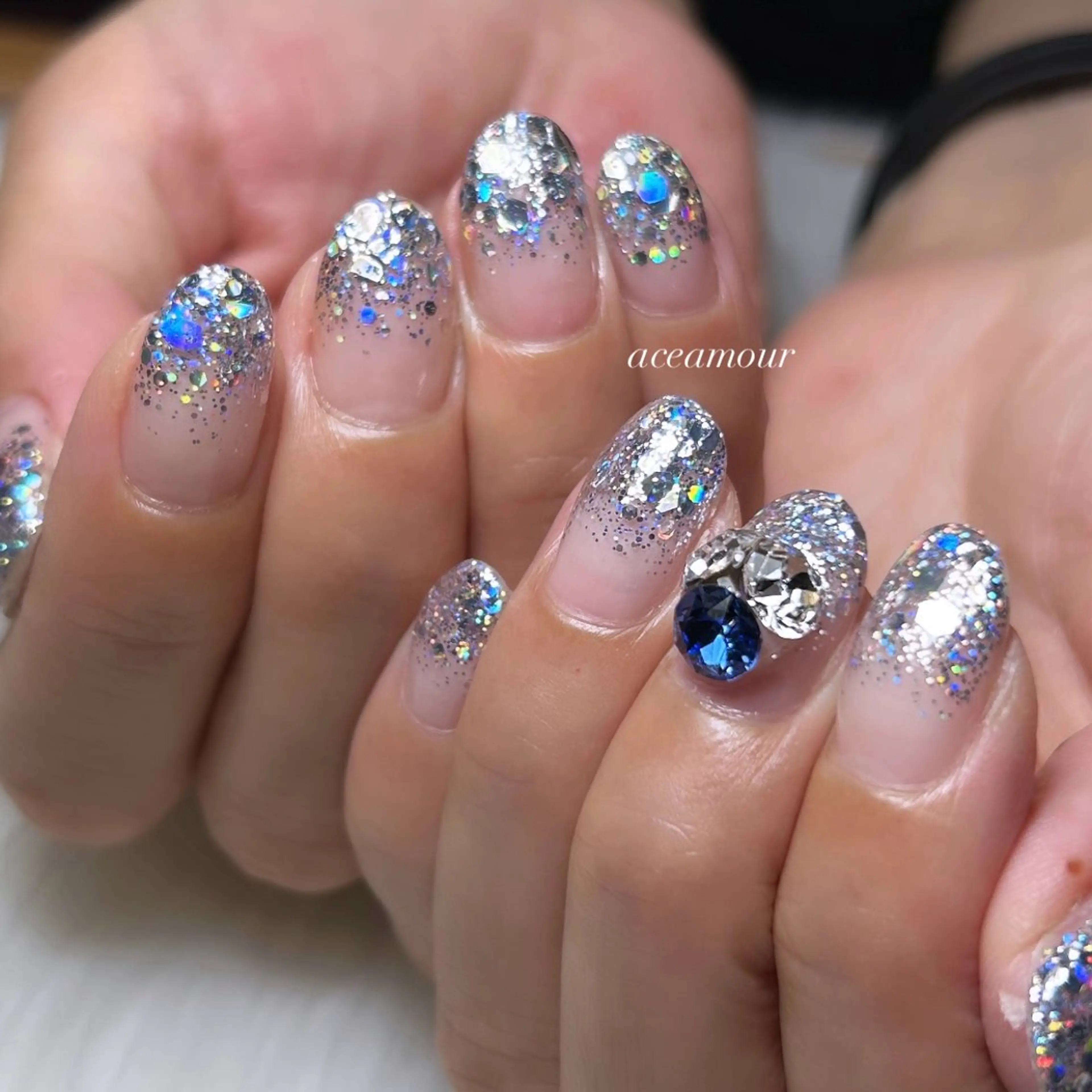 ネイル ラメ(グリッター) ネイル/耳つぼ /新ホワイトニングのネイルデザイン