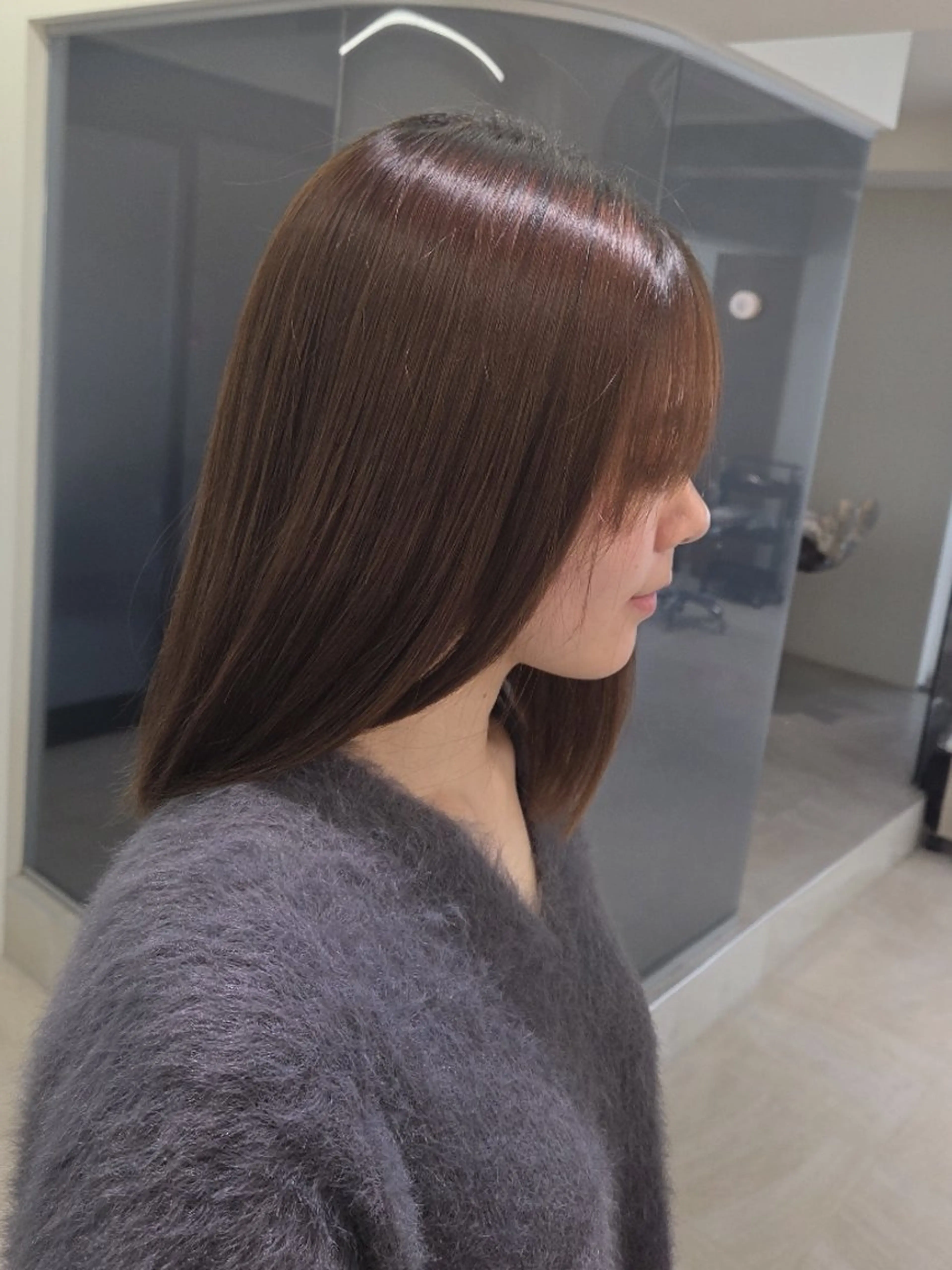 ミディアム 縮毛矯正 CONTI ROMMY.所属・フカマチケイコ/本厚 木/ミディアム/艶髪のヘアスタイル