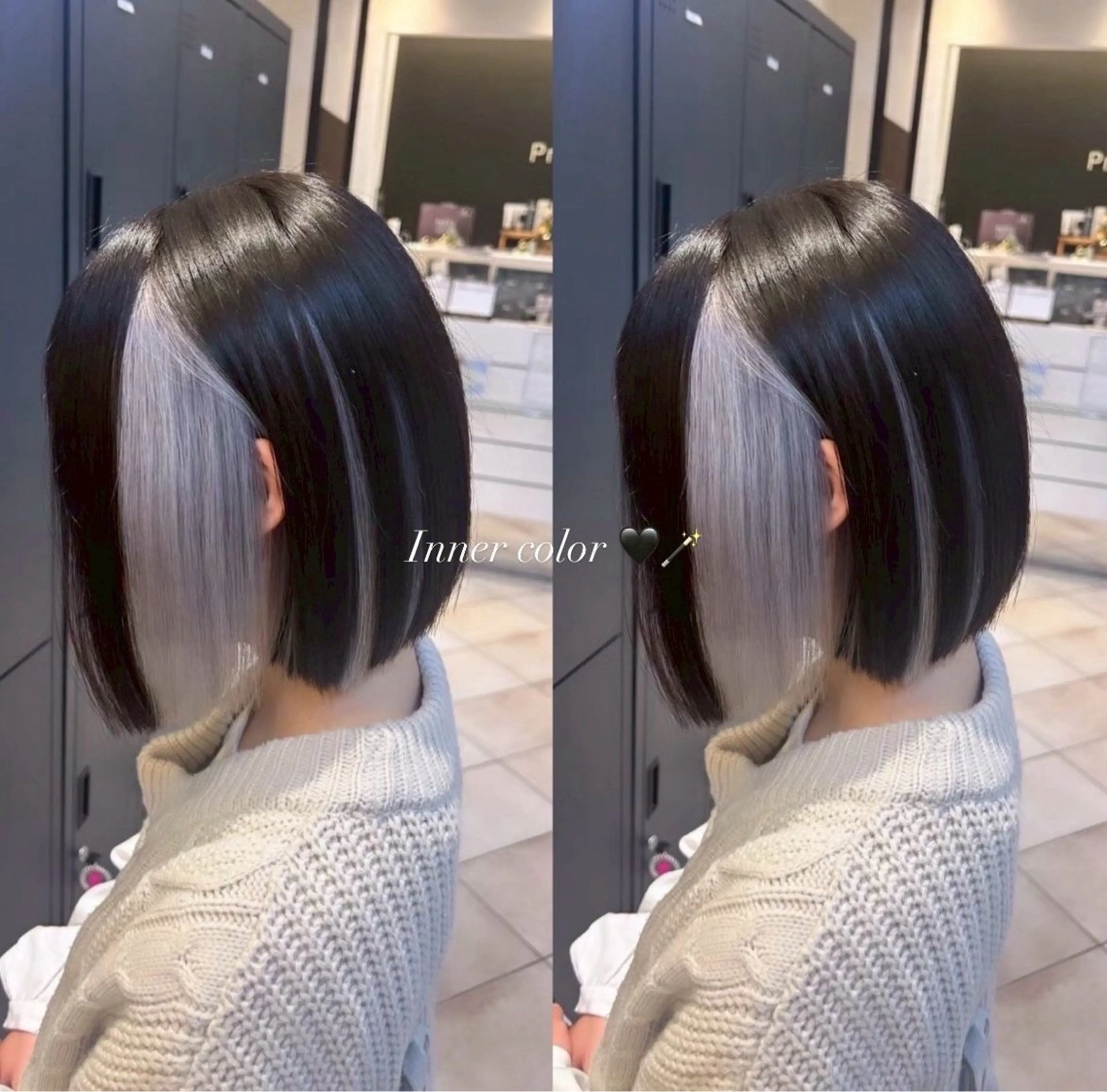 ミディアム カラー ワンレンボブ ショートボブ ベージュカラー ブリーチ ケアブリーチ ヘアカラー 🥀ダブルカラー/ 縮毛矯正🥀ユイキのヘアスタイル