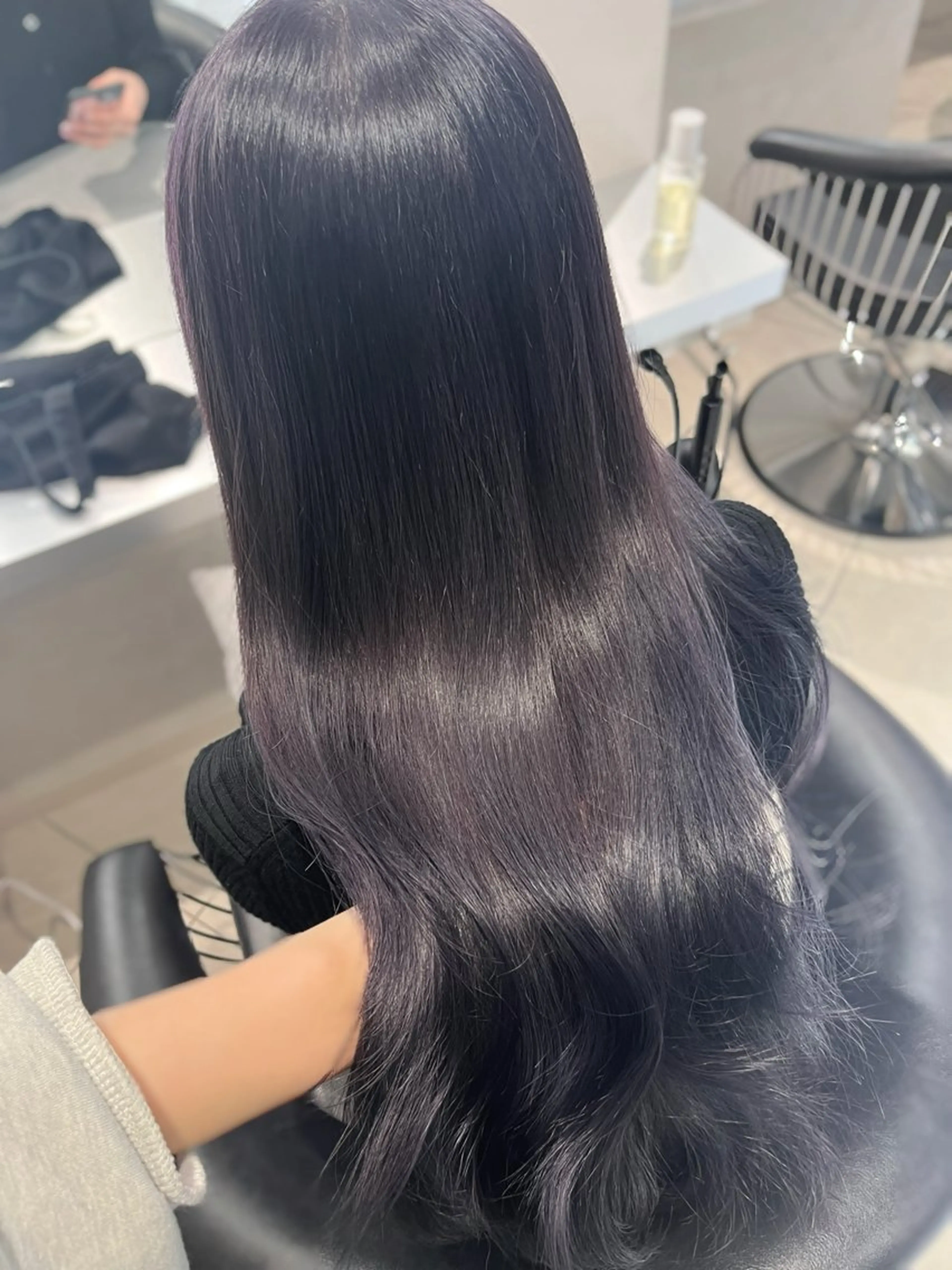 ロング カラー ブリーチ グレージュ ラベンダーカラー ラベンダーグレージュ ラベンダーグレー 韓国レイヤー×モテ髪 /MITSUKI🤍のヘアスタイル