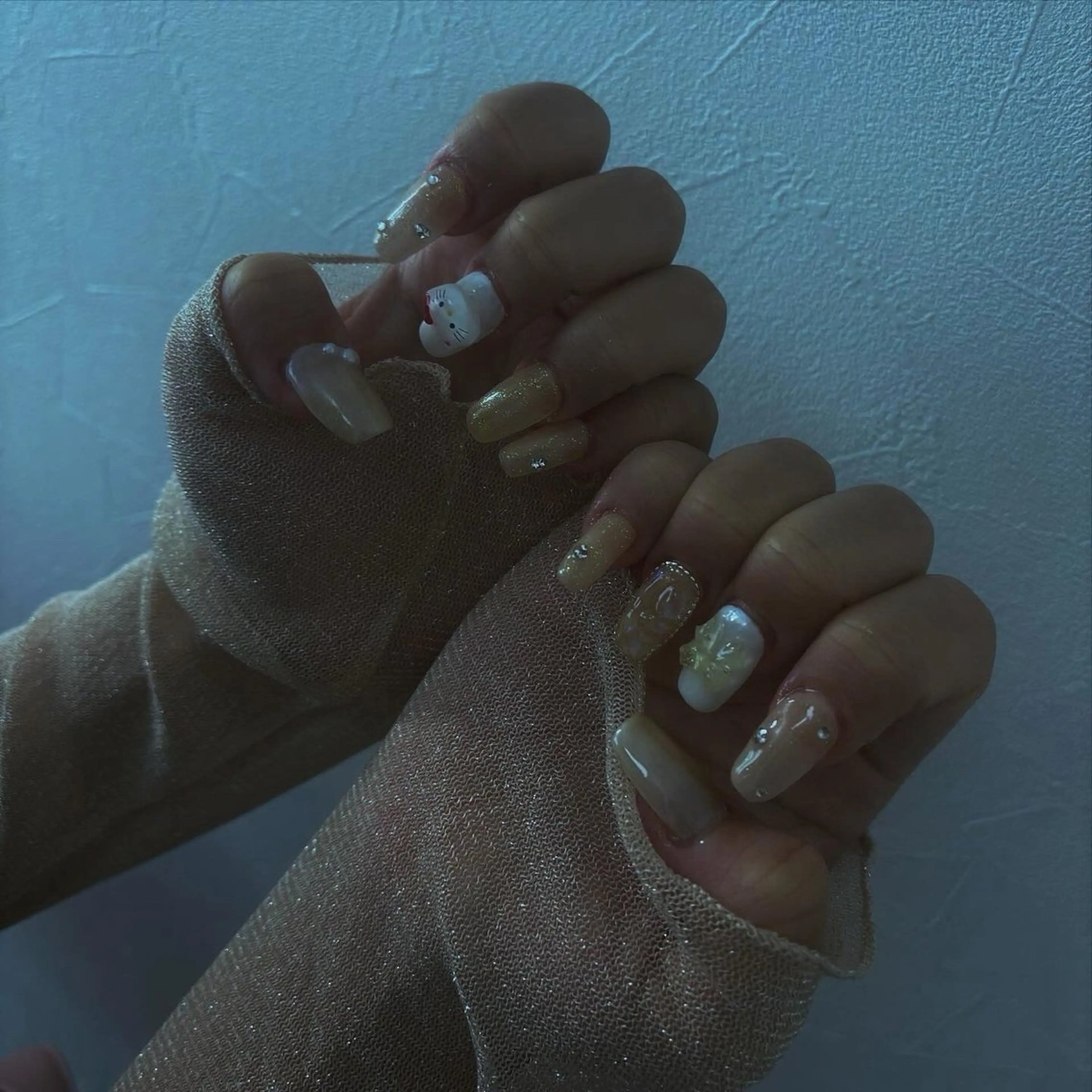 ネイル アートネイル 長さ出し フットネイル ハート キラキラネイル vante_aimi .パラジェル取扱店のネイルデザイン