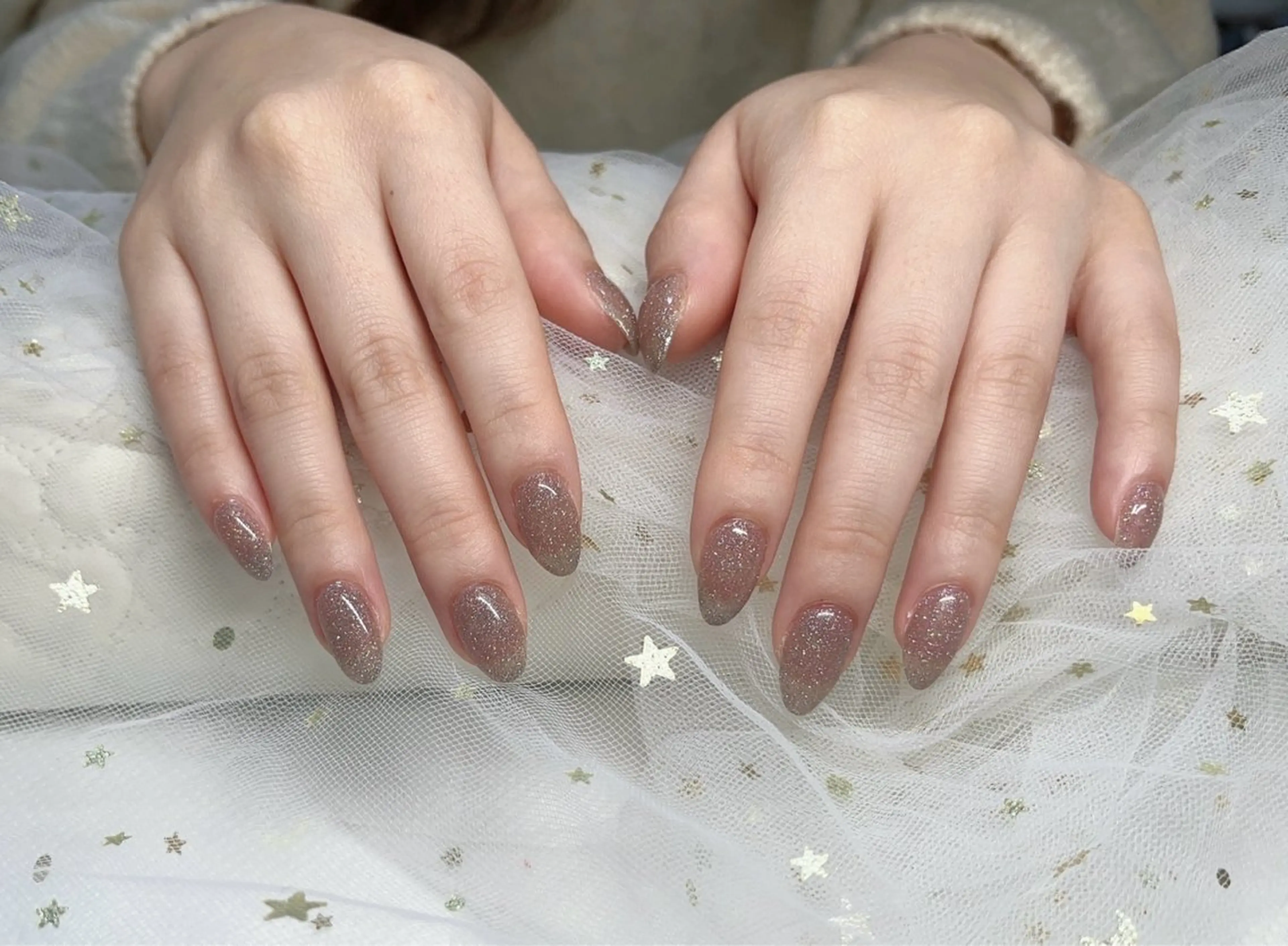 ネイル ラメ(グリッター) ワンカラーネイル ハンドネイル Azel nail 伊野麗のネイルデザイン